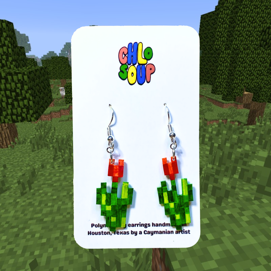 Red Tulip Earrings