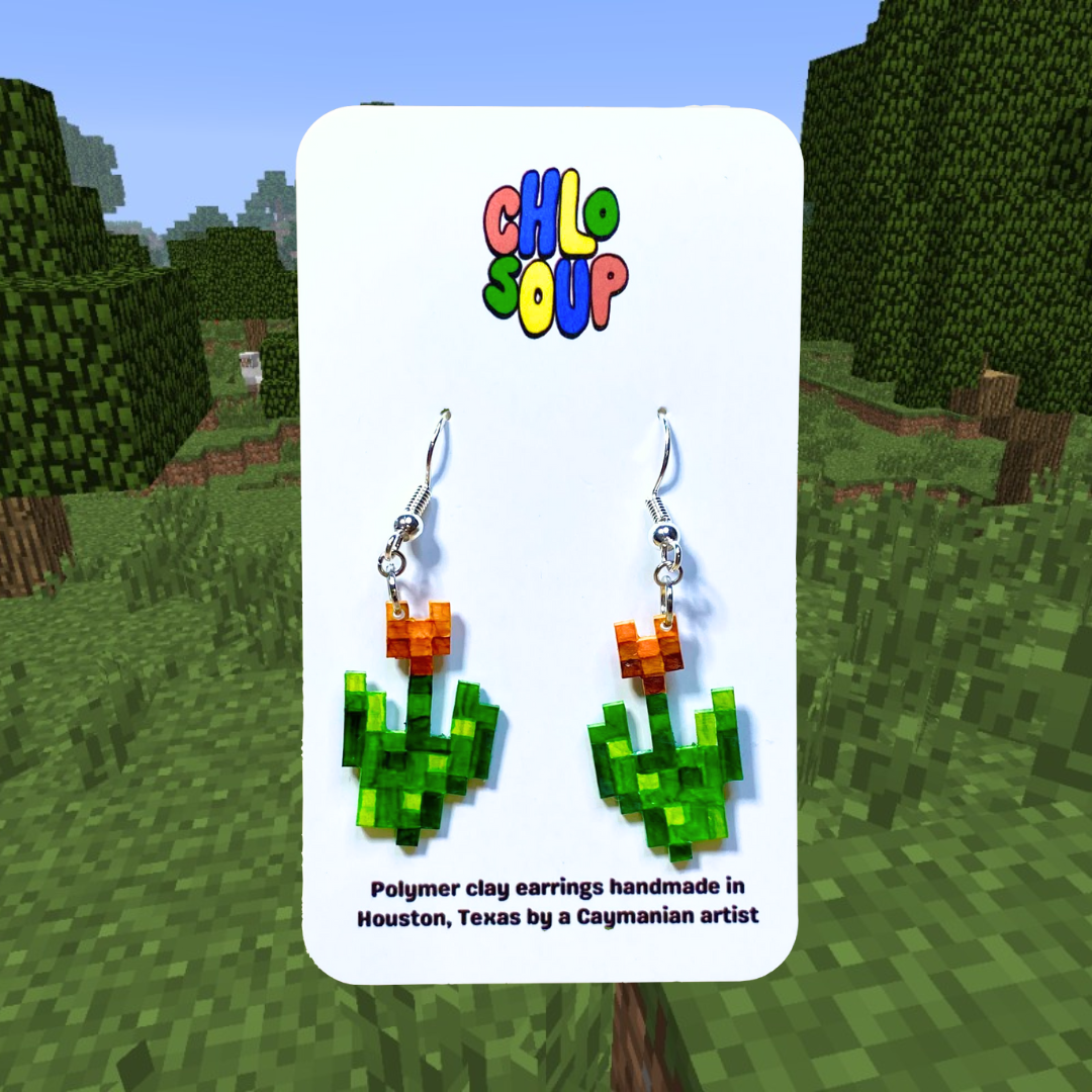 Orange Tulip Earrings