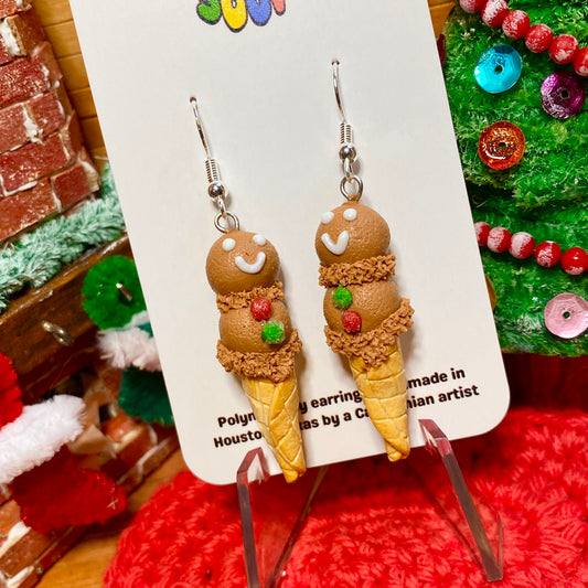 Gingerbread Ice Cream Earrings