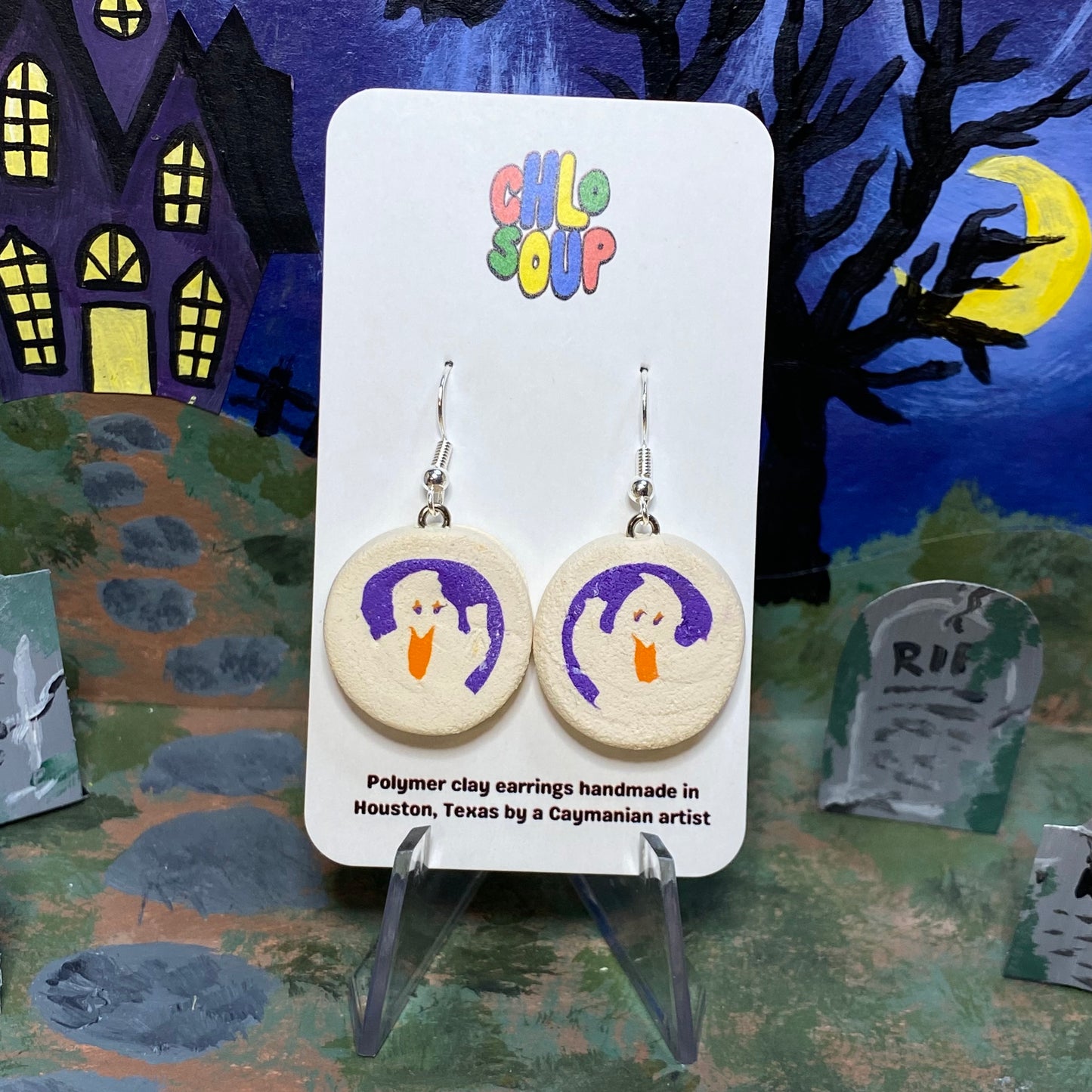 Pillsbury Inspired Ghost Sugar Cookie Earrings