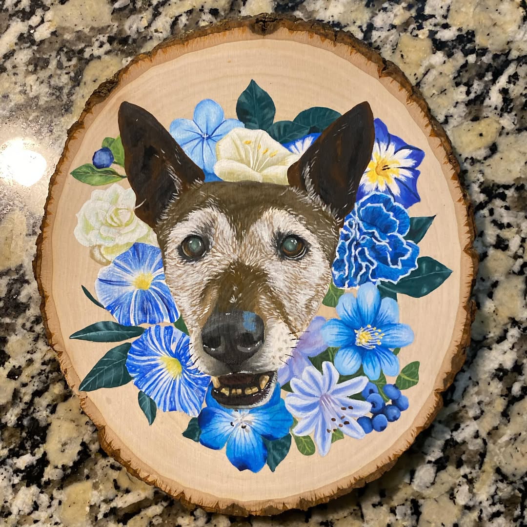 Custom Portrait - Wood Slice