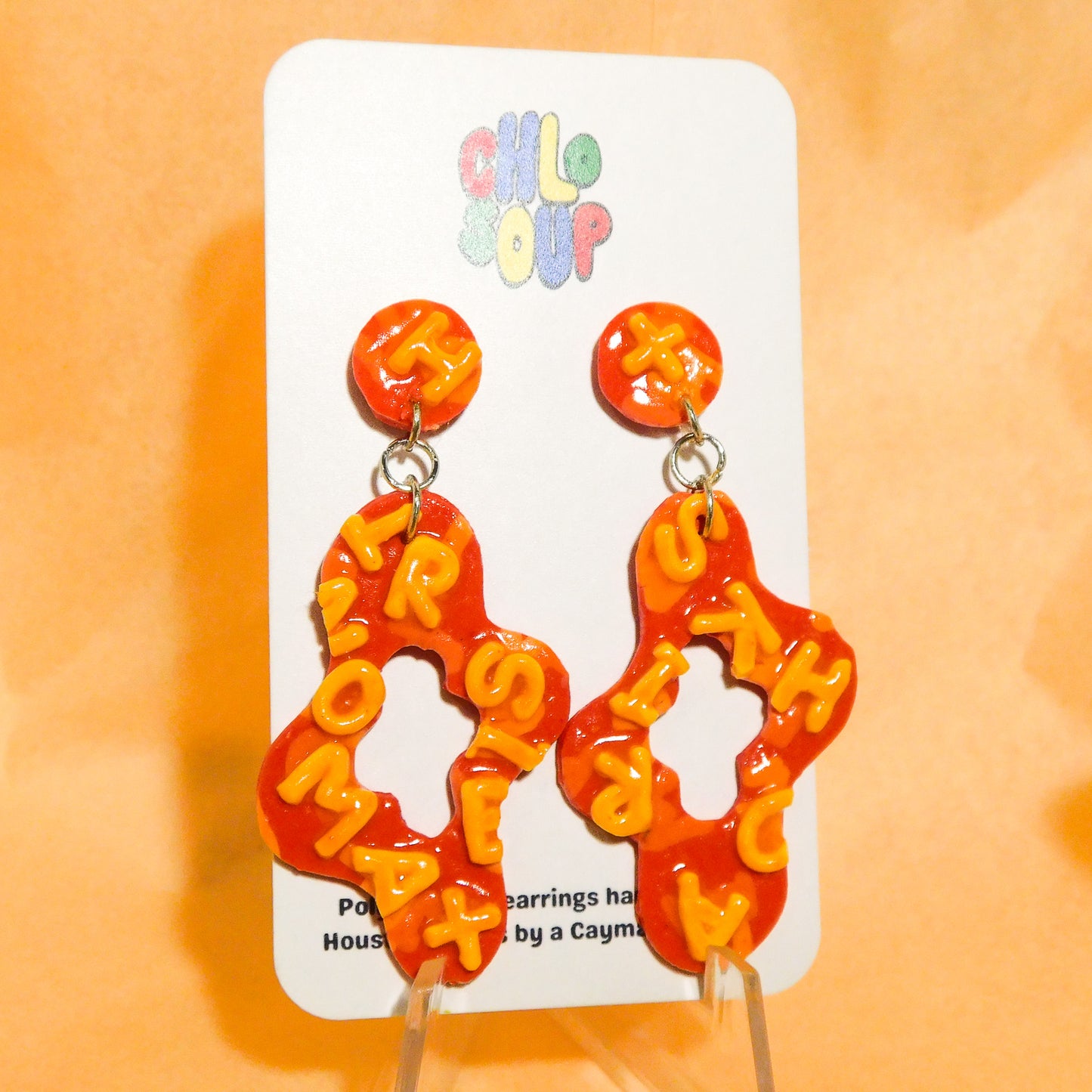 Asymmetrical Squiggle Alphabet Soup Slab Earrings
