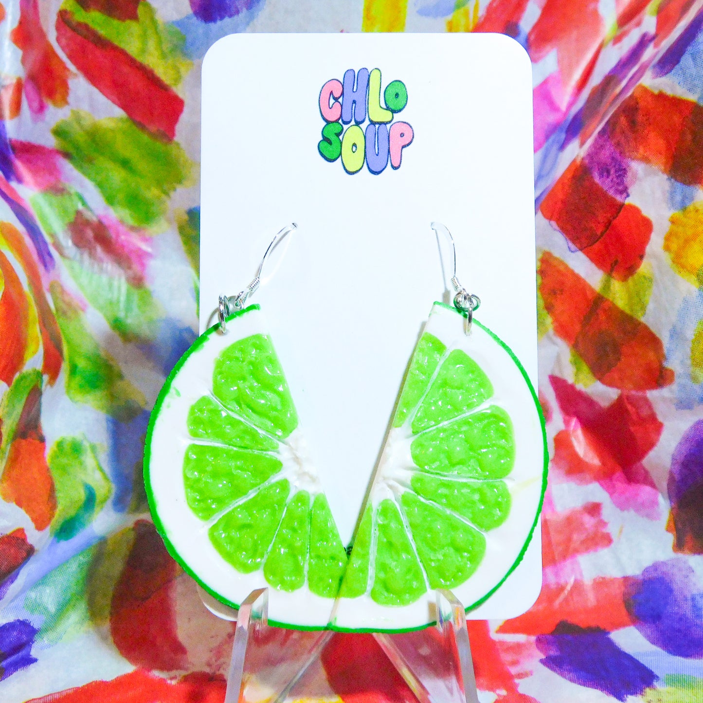 Lime Half Slice Earrings