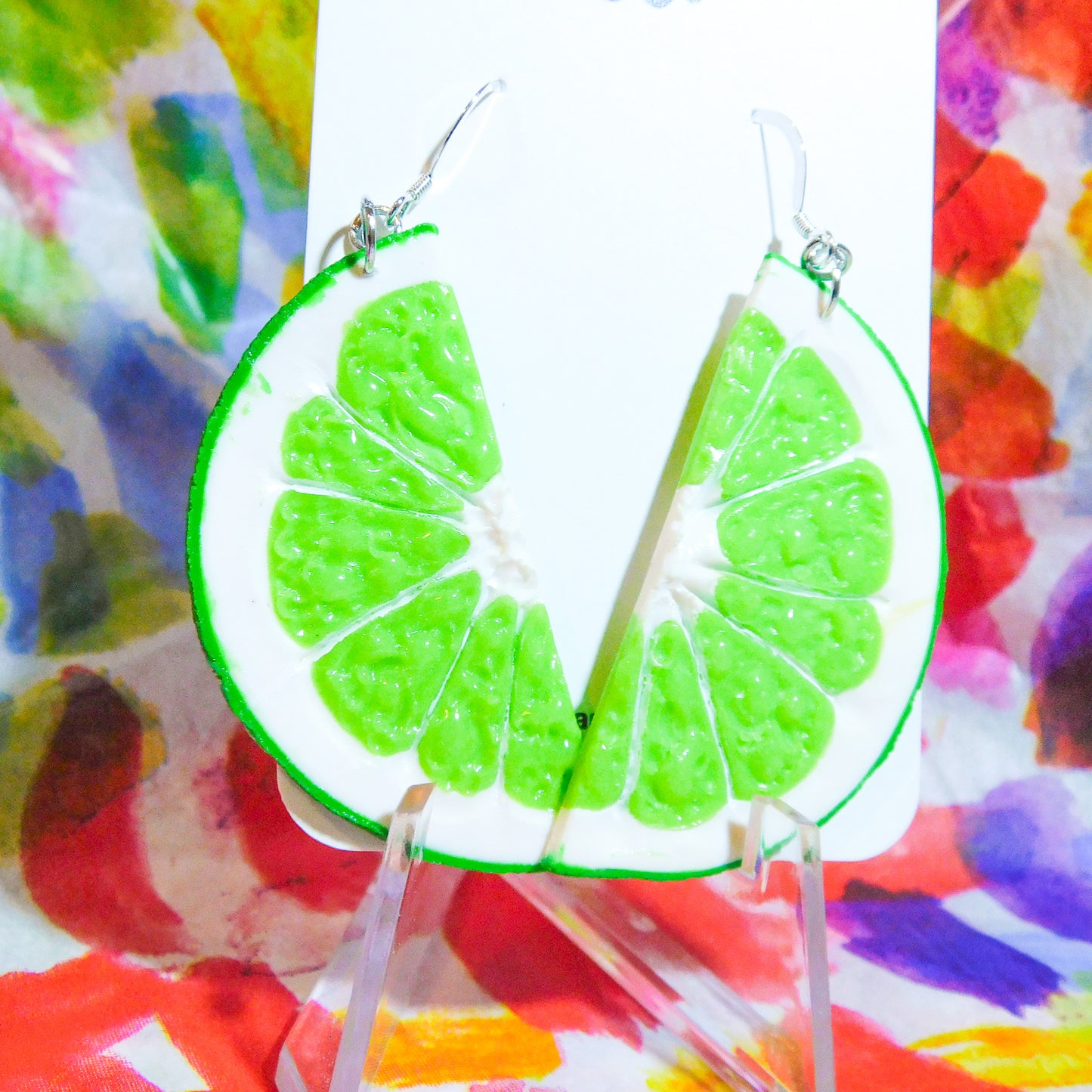 Lime Half Slice Earrings