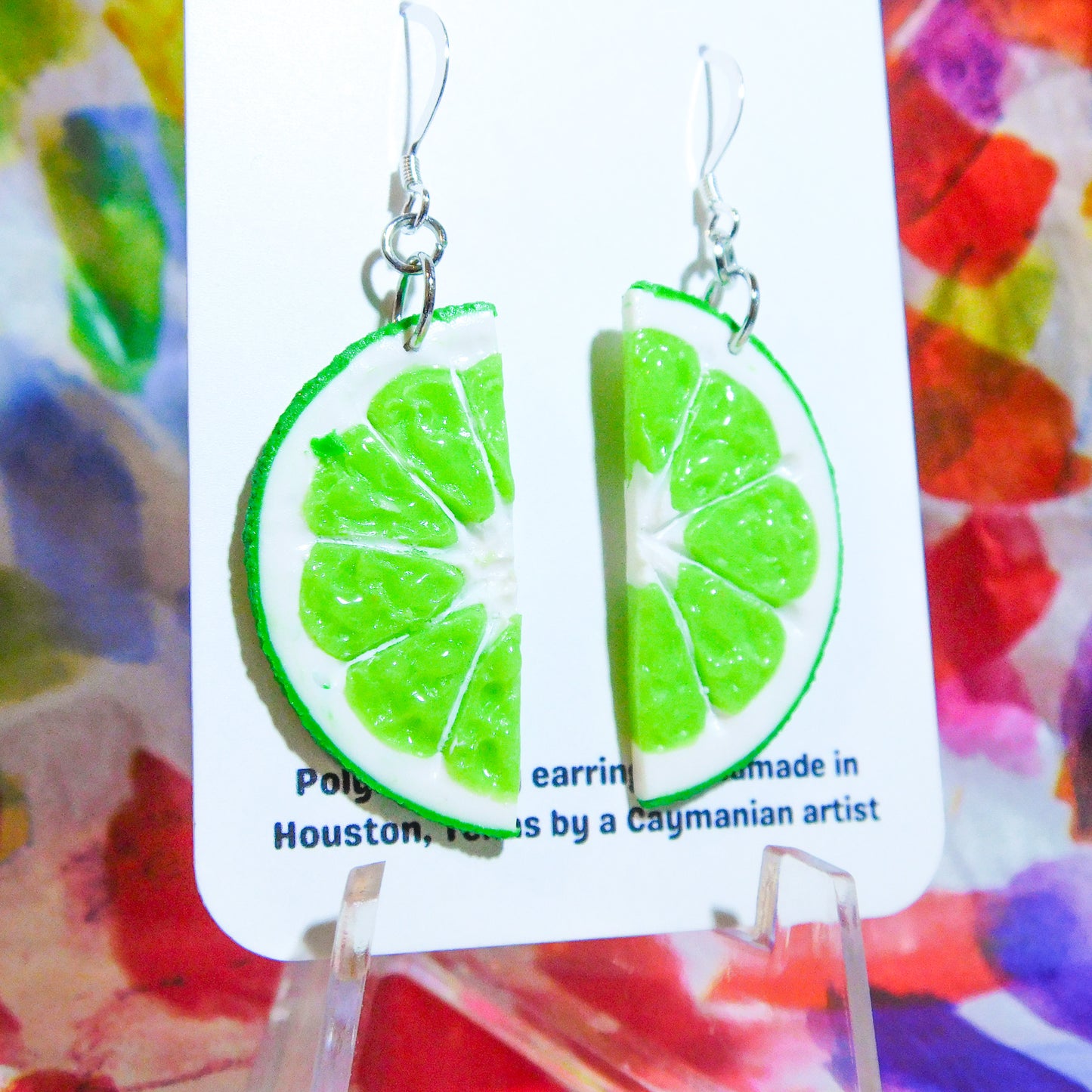 Lime Half Slice Earrings