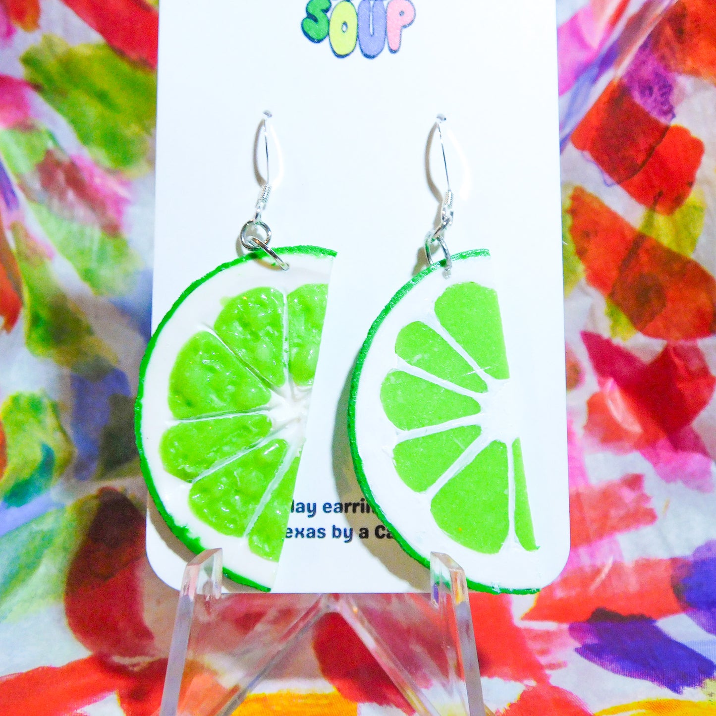 Lime Half Slice Earrings