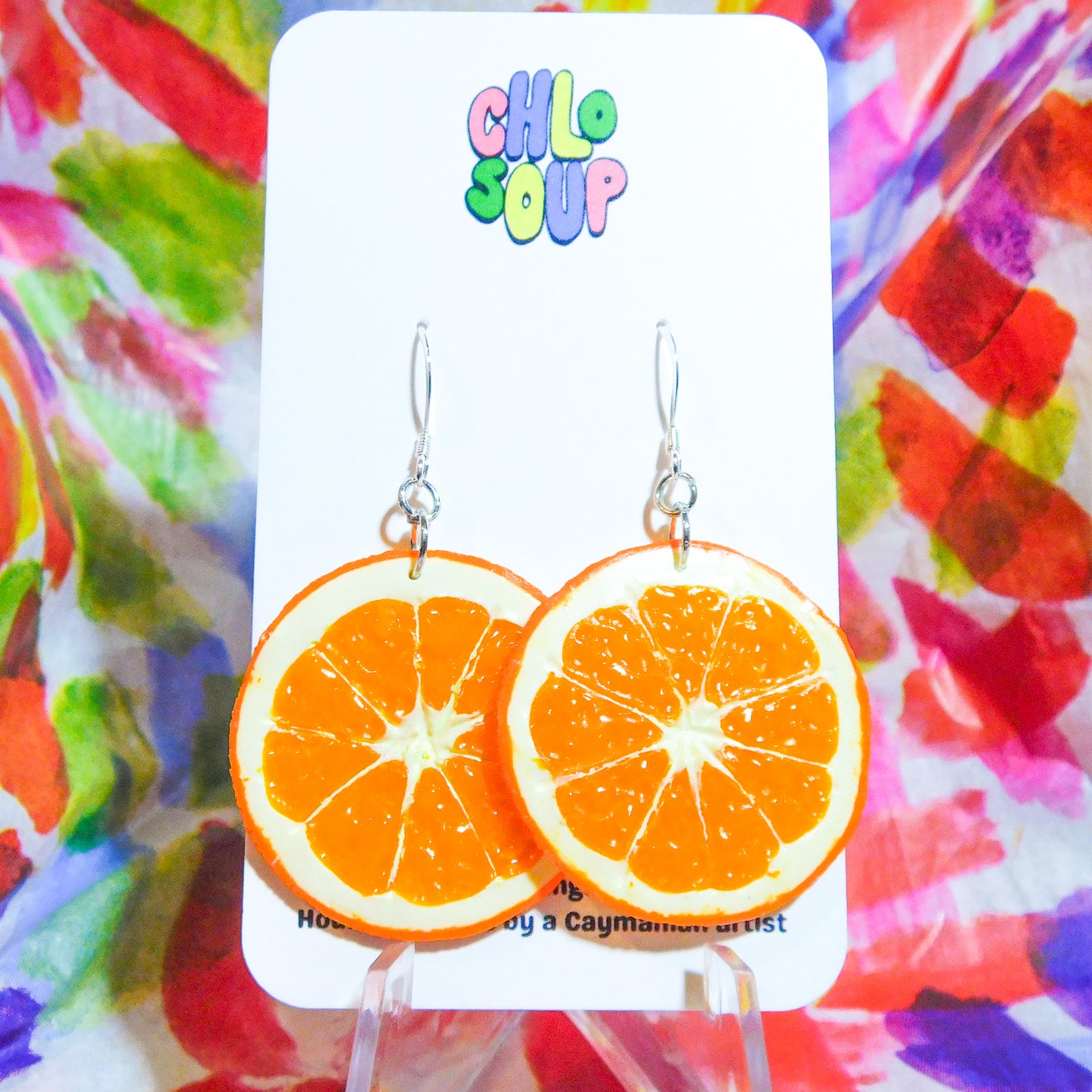 Realistic Orange Slice Earrings
