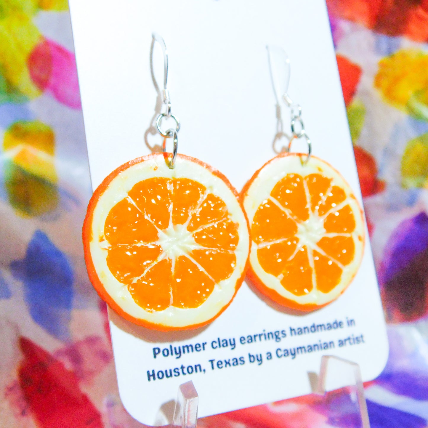 Realistic Orange Slice Earrings