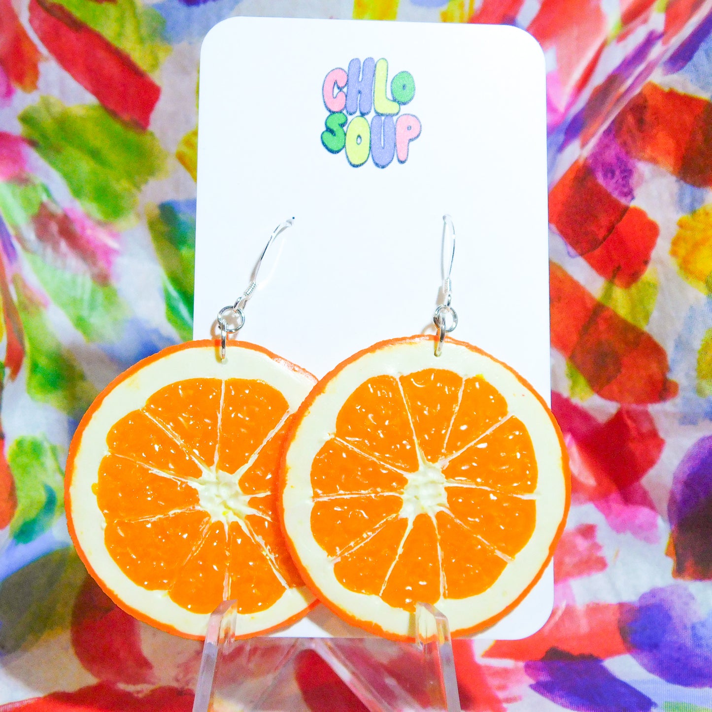 Realistic Orange Slice Earrings