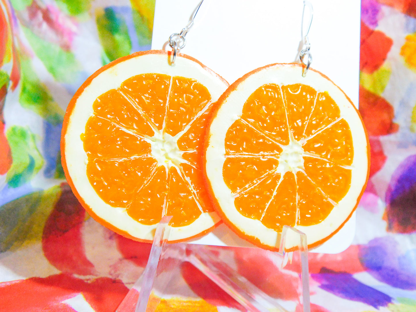 Realistic Orange Slice Earrings