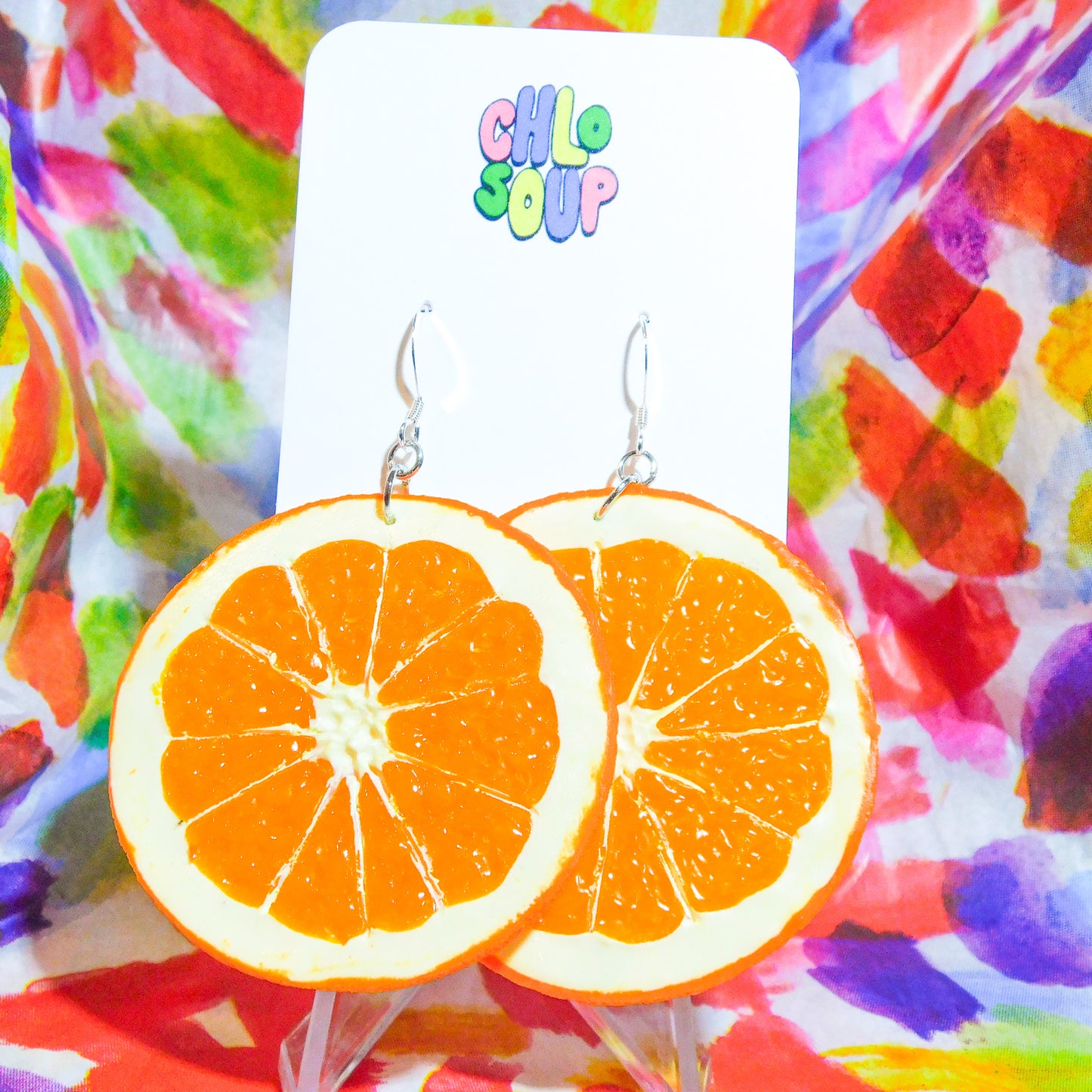 Realistic Orange Slice Earrings