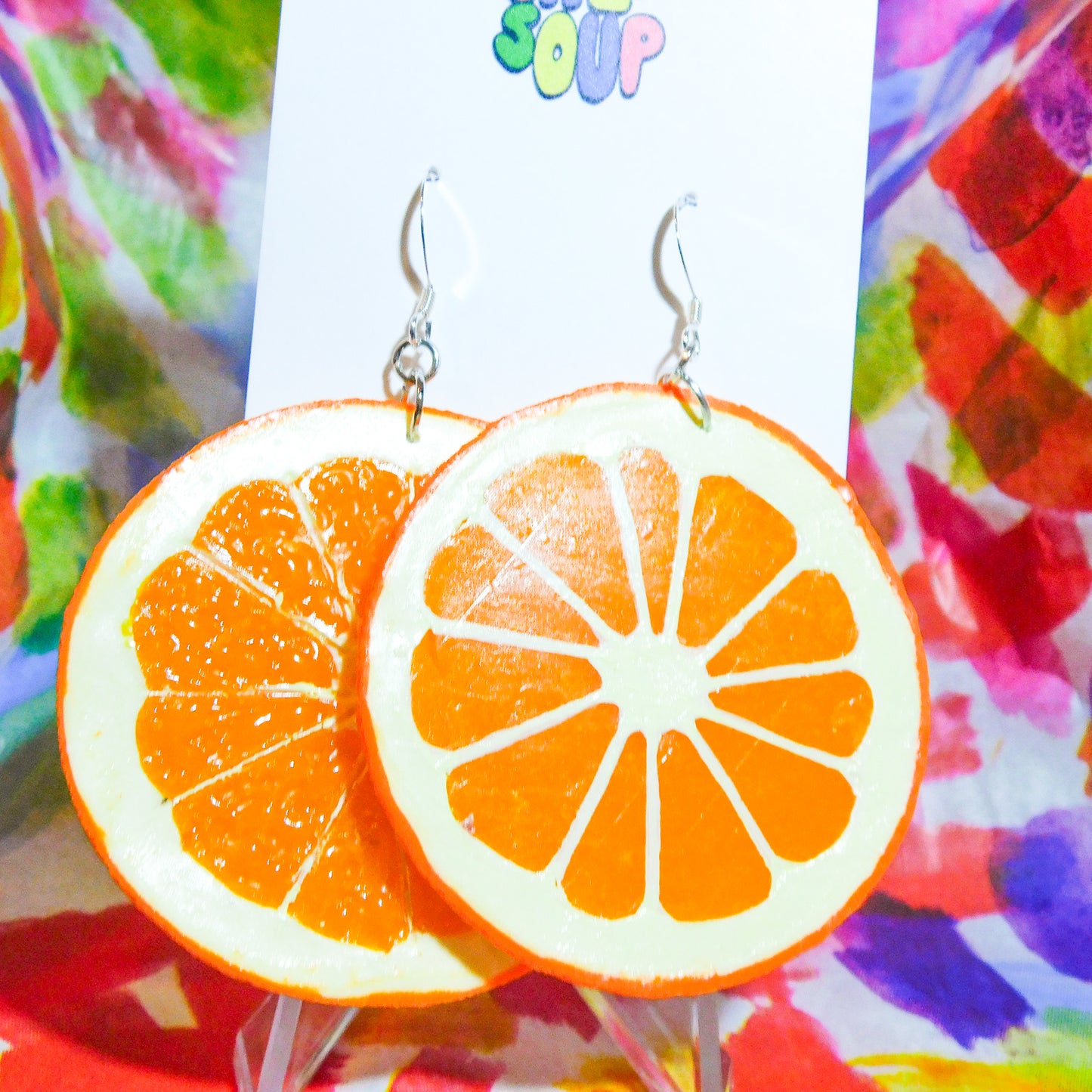 Realistic Orange Slice Earrings