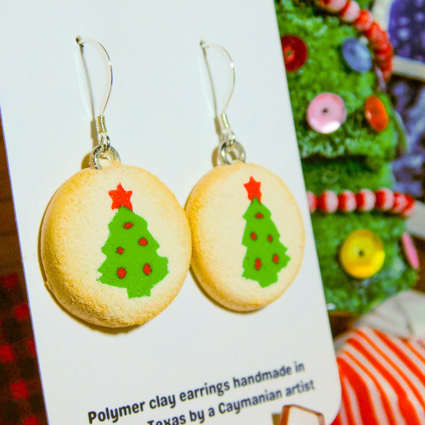 Pillsbury Inspired Christmas Tree Sugar Cookie Earrings