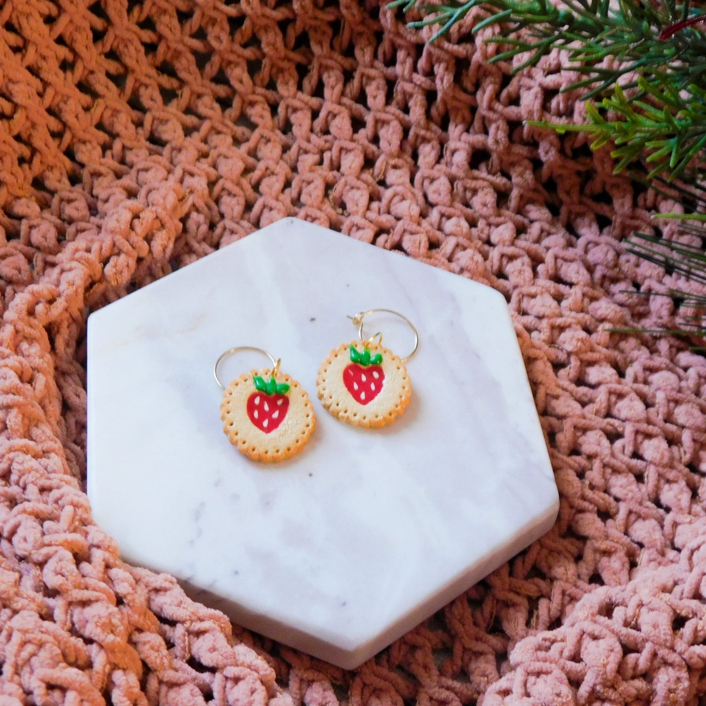 Strawberry Jam Cookie Earrings