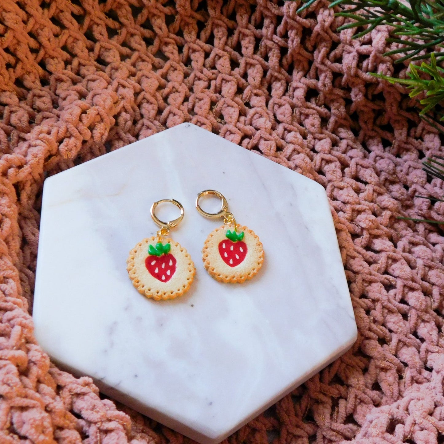 Strawberry Jam Cookie Earrings