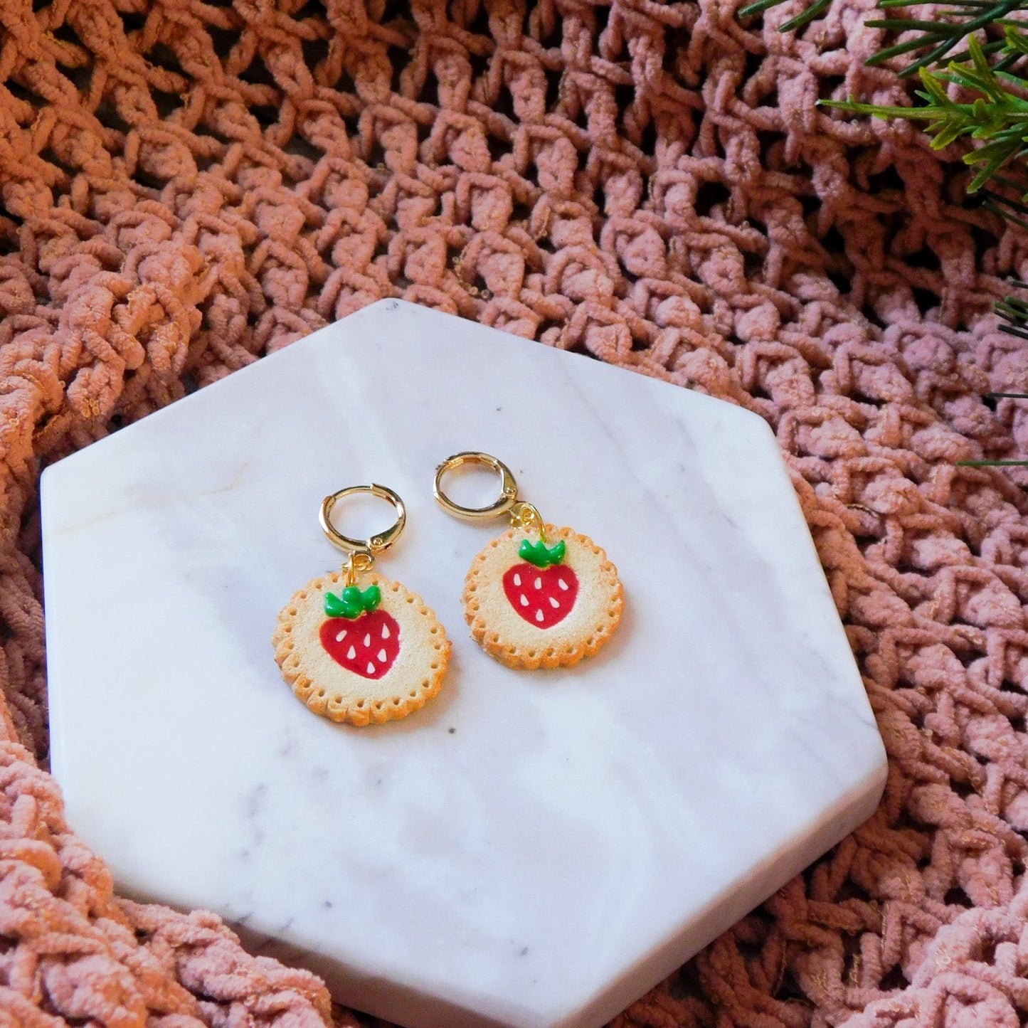 Strawberry Jam Cookie Earrings