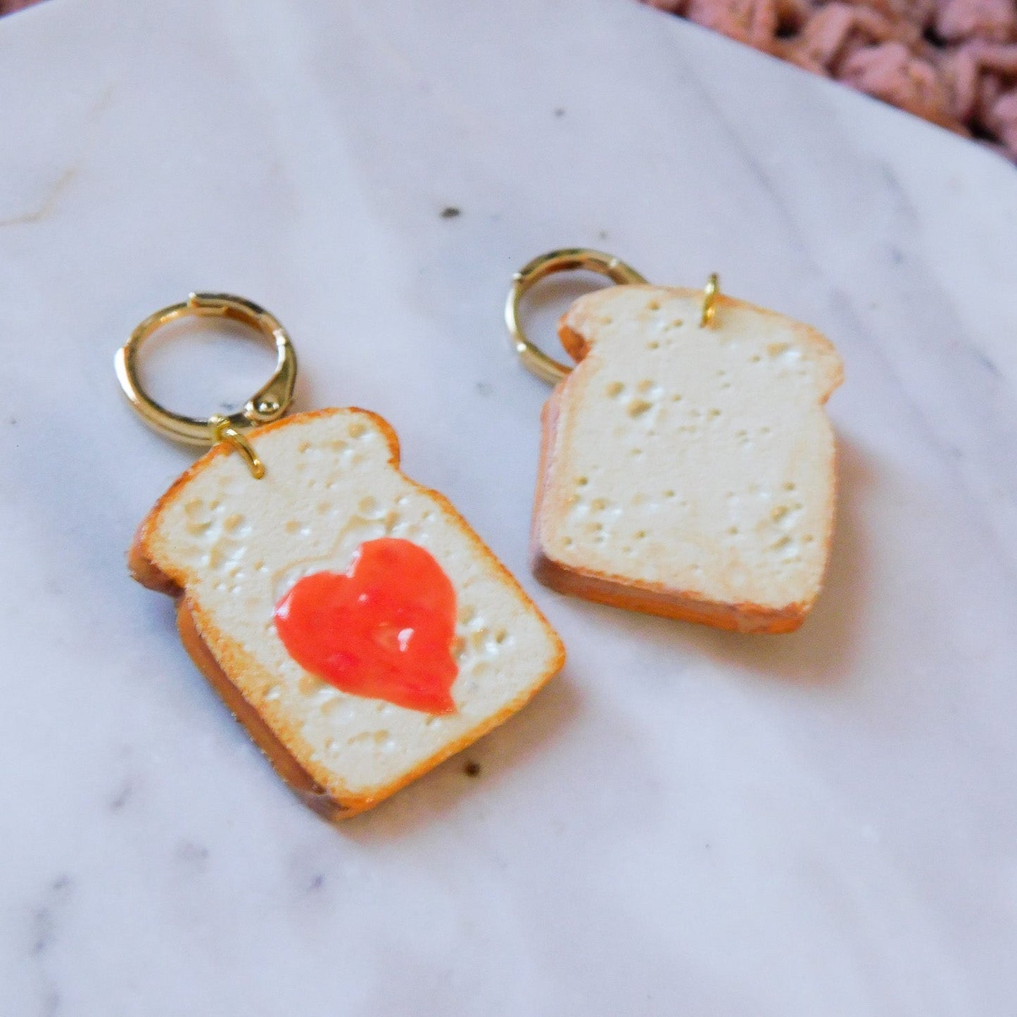 Heart Peanut Butter and Jelly Earrings