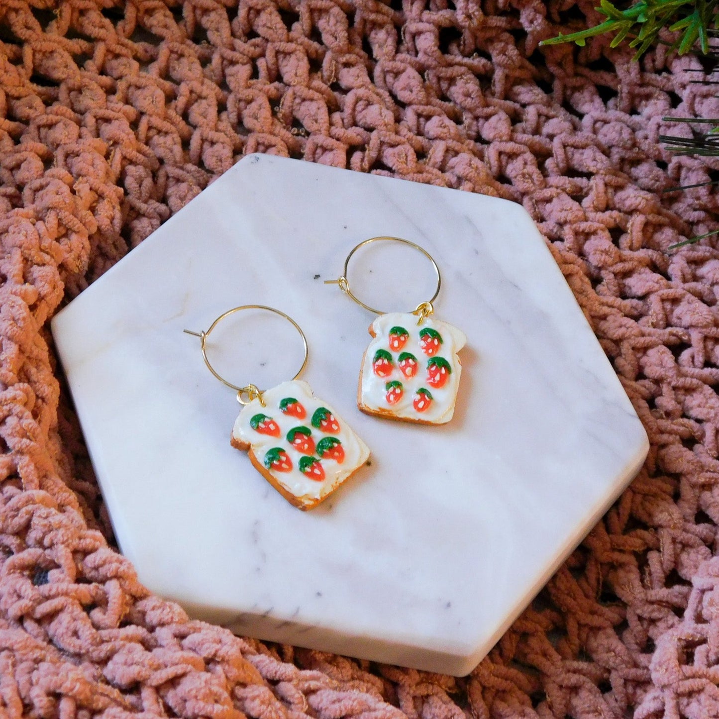 Strawberry Jam Toast Earrings