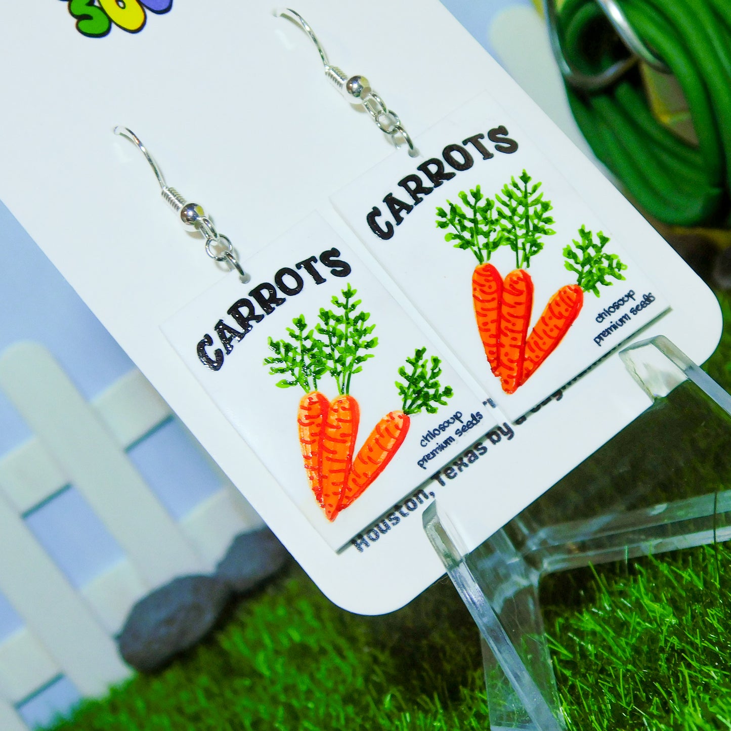 Carrot Seed Packet Earrings