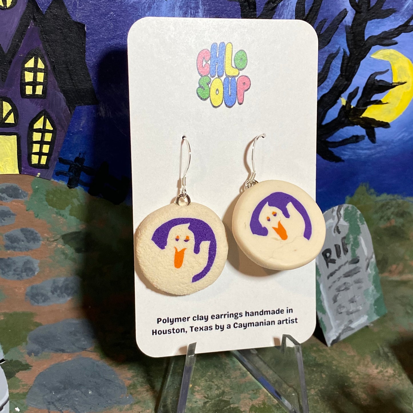 JUMBO SIZE Pillsbury Inspired Ghost Sugar Cookie Earrings