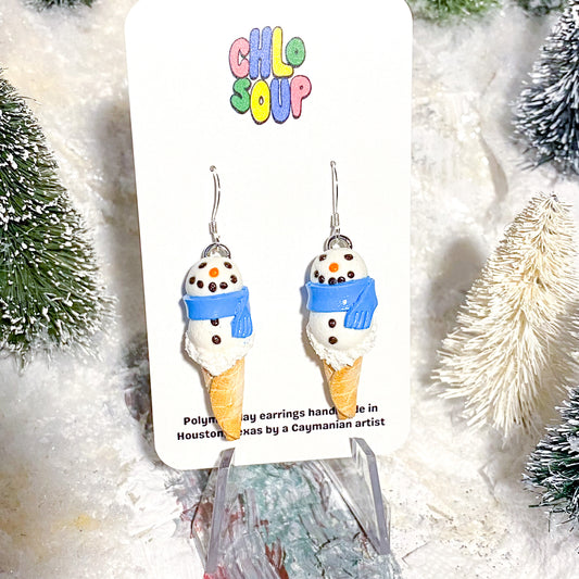 Snowman Ice Cream Earrings