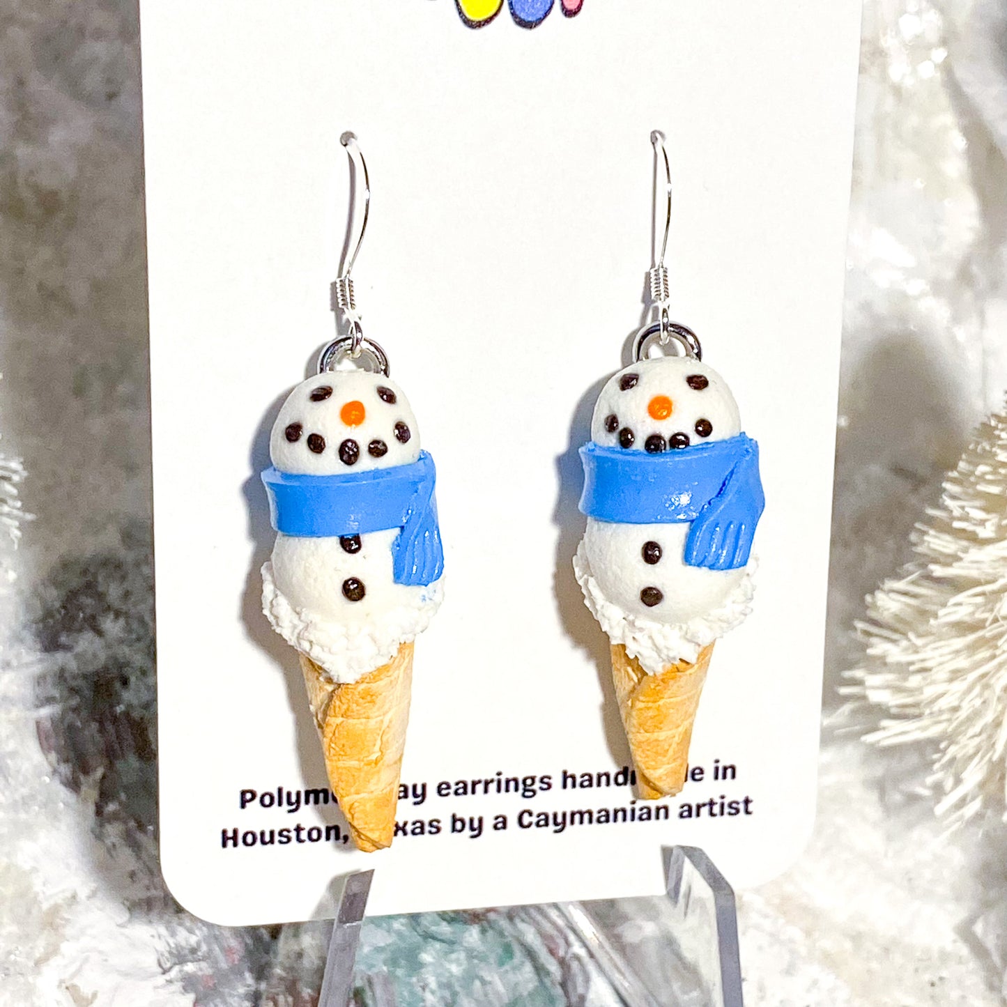Snowman Ice Cream Earrings