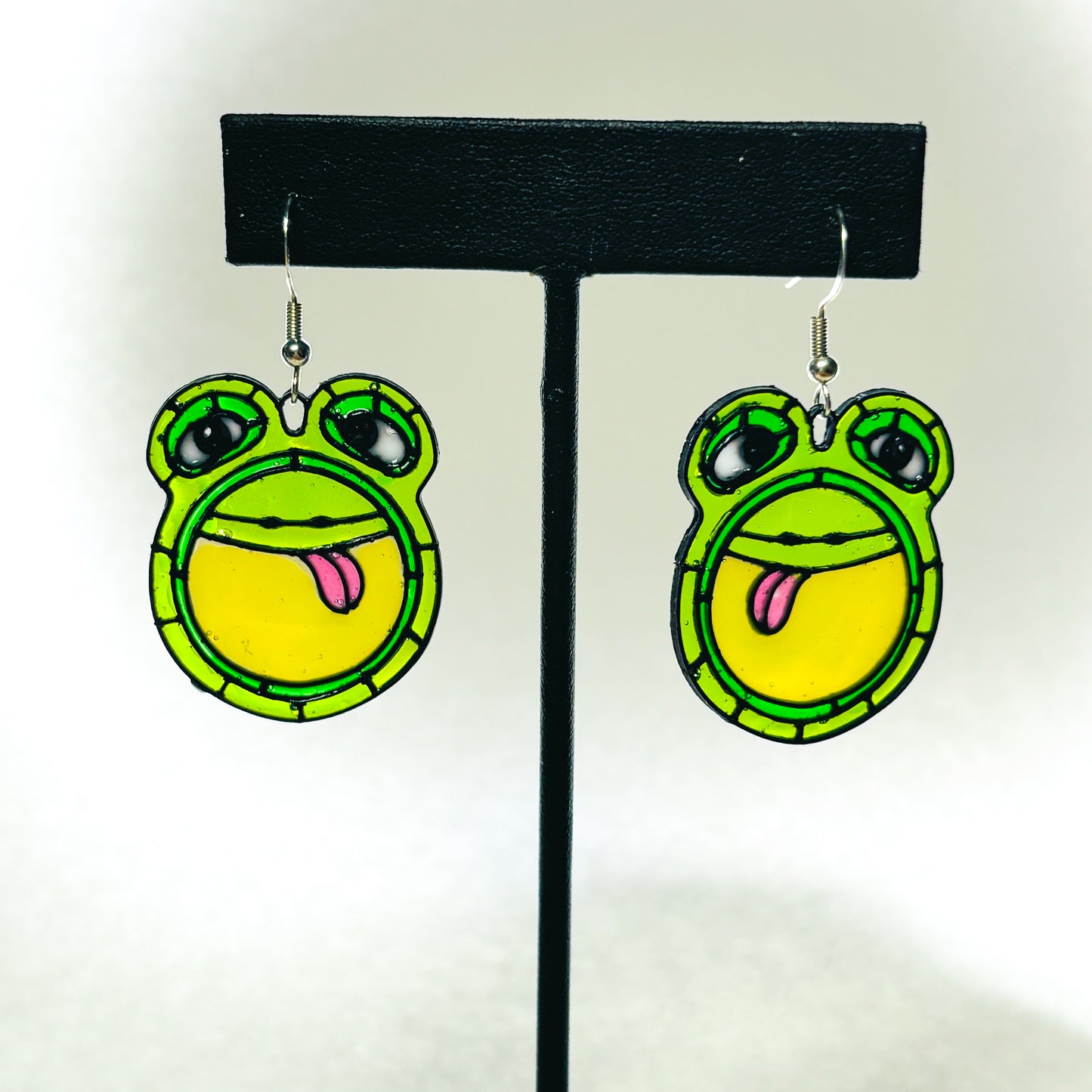Stained 'Glass' Earrings - Froggy Friend