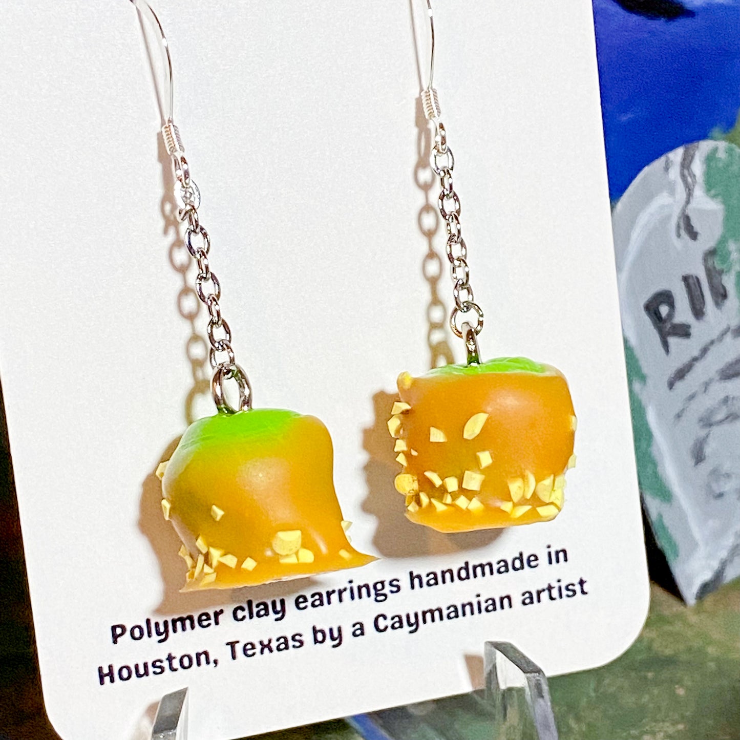 Chopped Nuts Caramel Apple Earrings