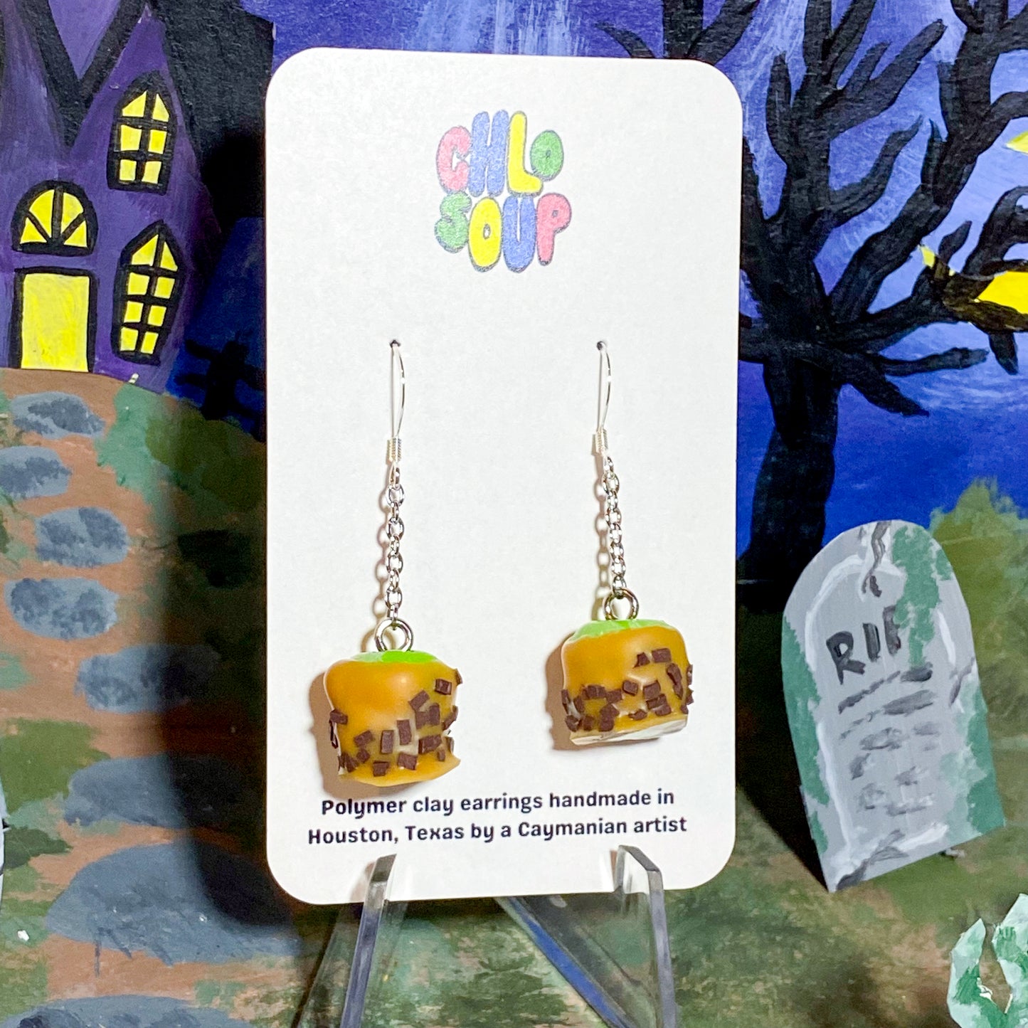 Chocolate Chunk Caramel Apple Earrings