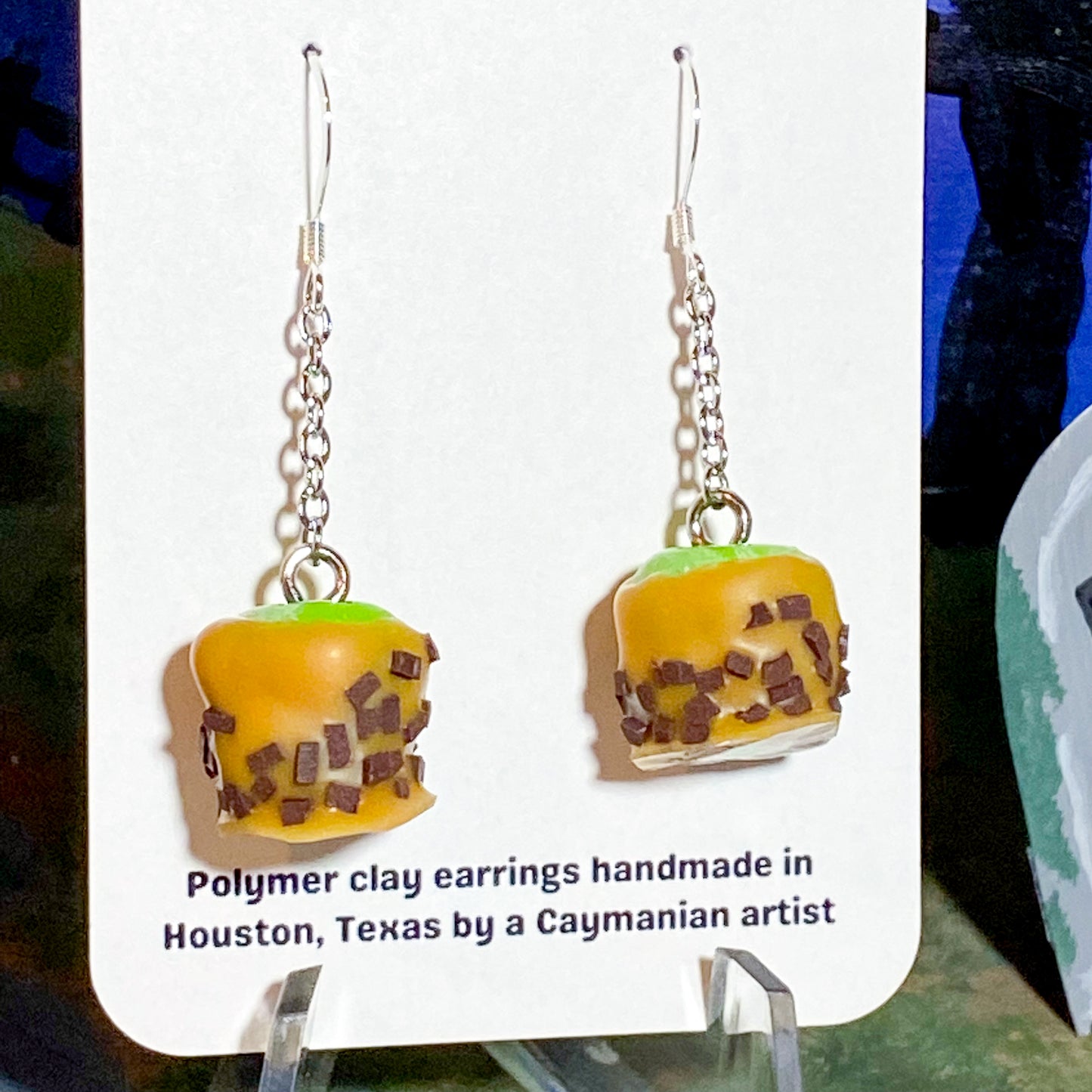 Chocolate Chunk Caramel Apple Earrings