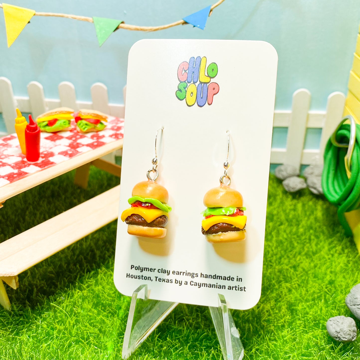 Burger Earrings