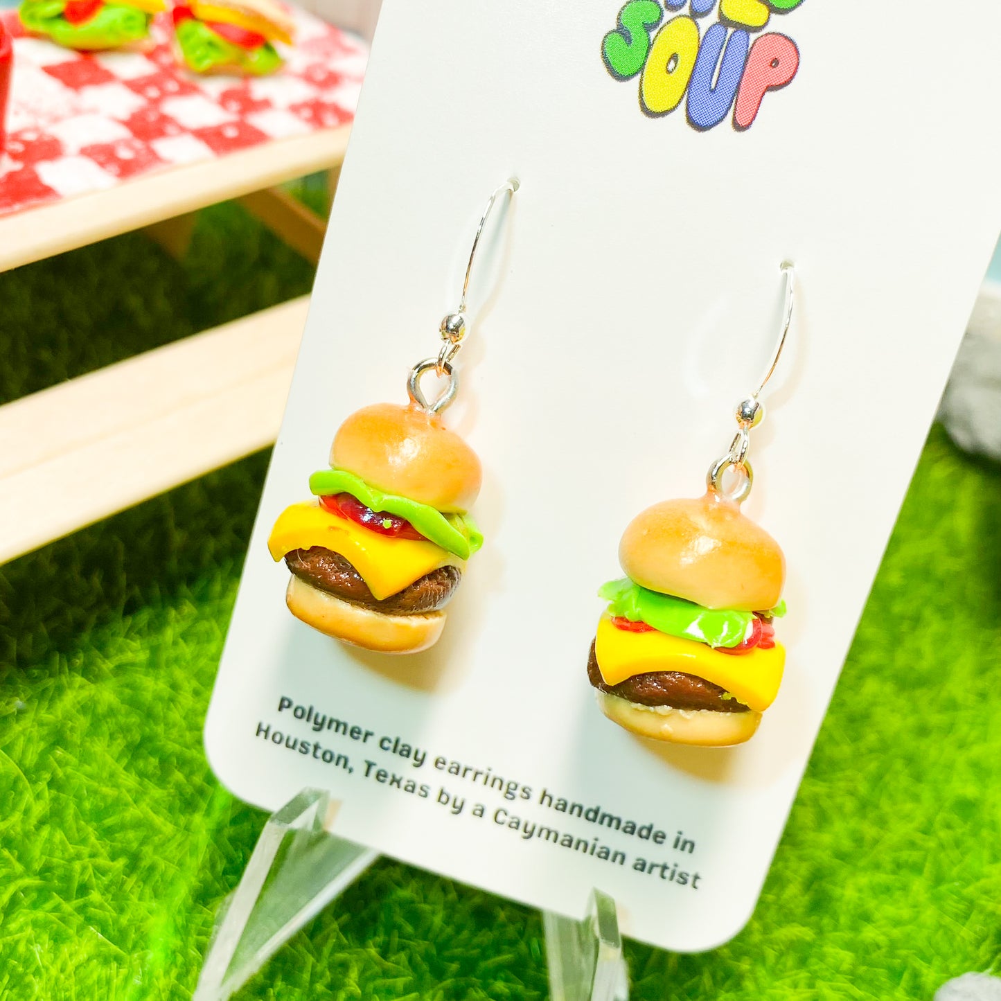 Burger Earrings