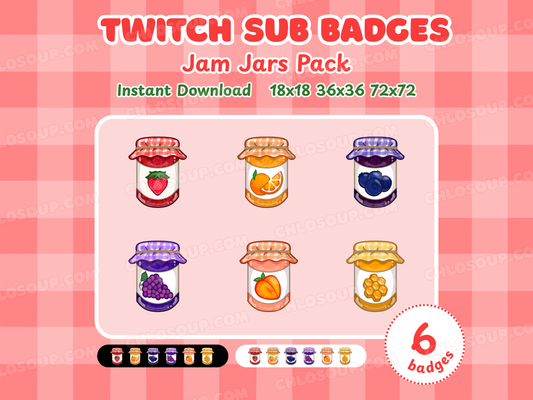 Jam Jars Twitch Sub Badges Pack