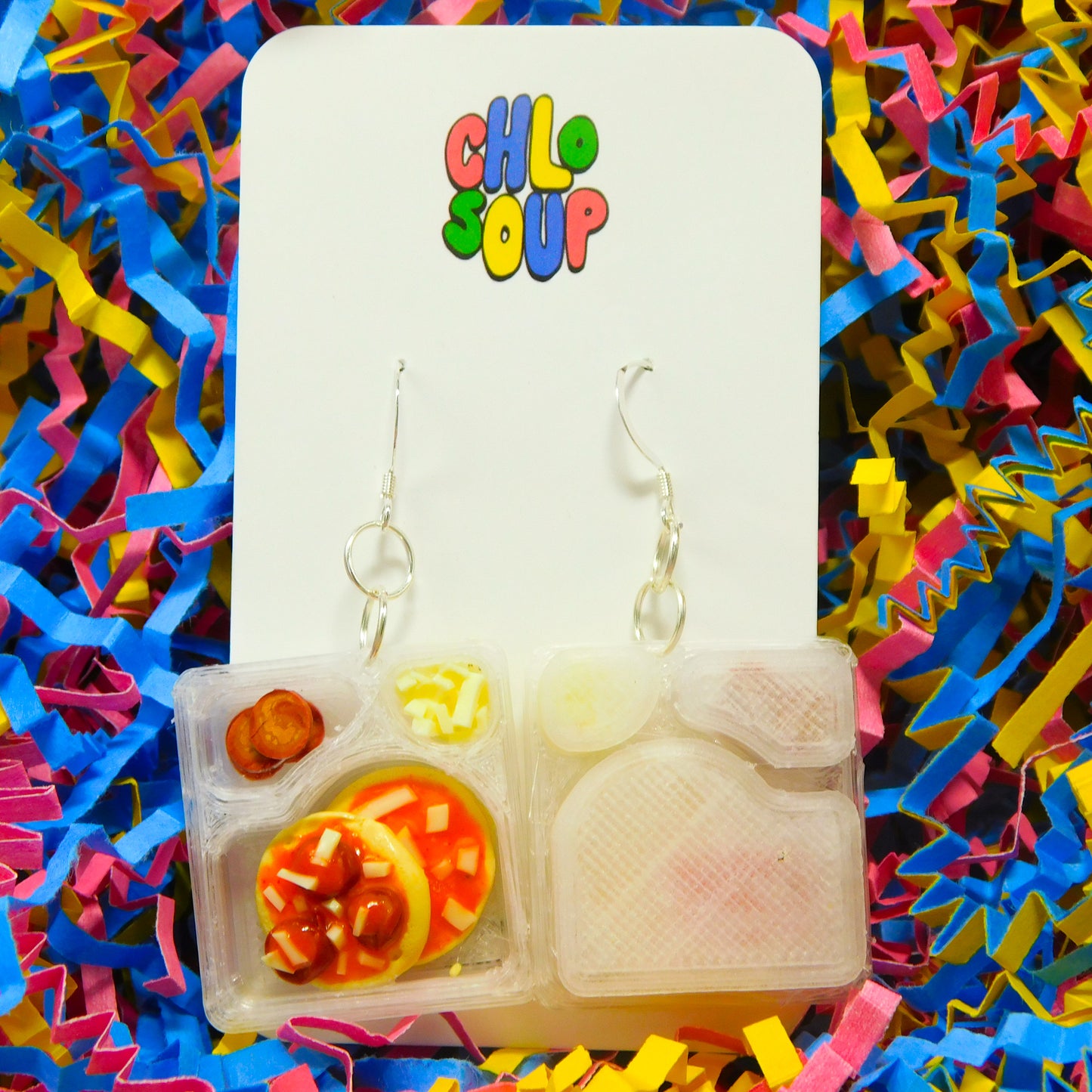 Pizza Lunchable Tray Earrings