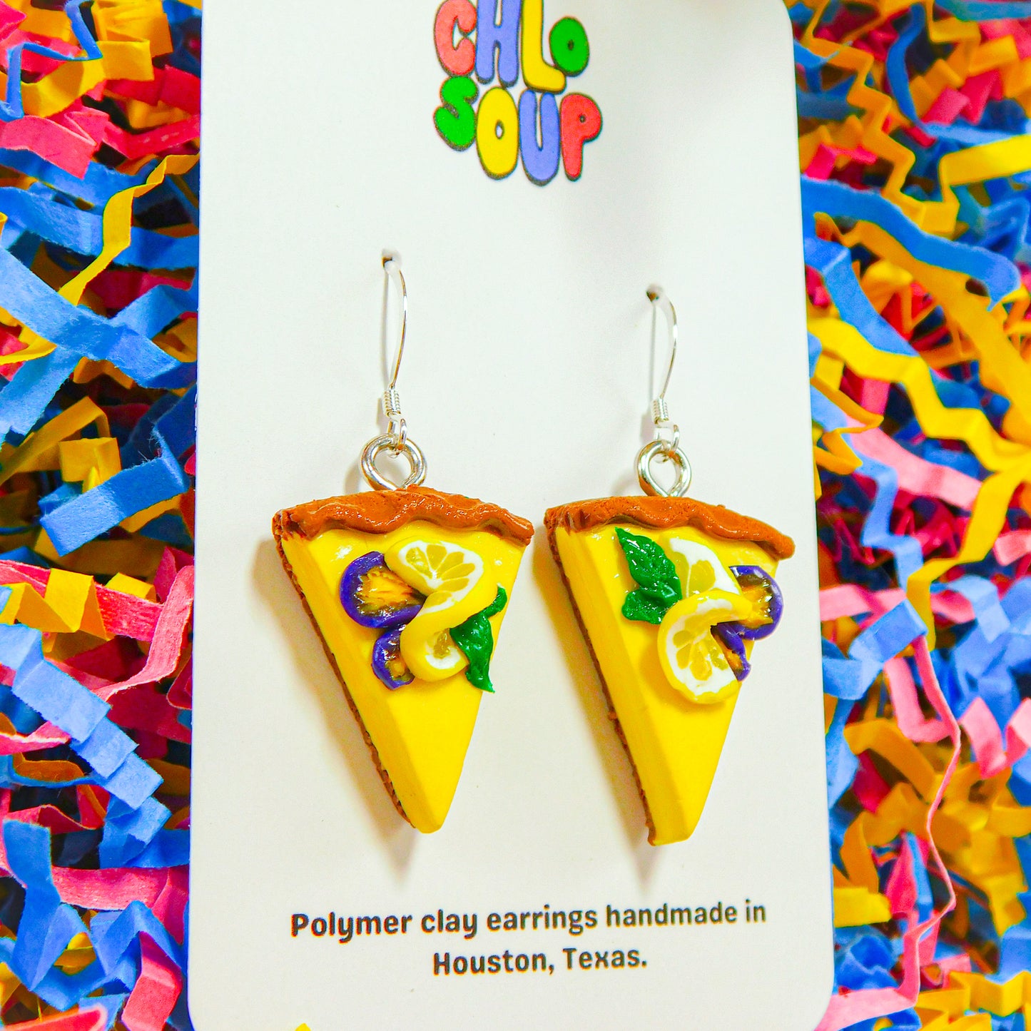 Lemon Viola Tart Earrings