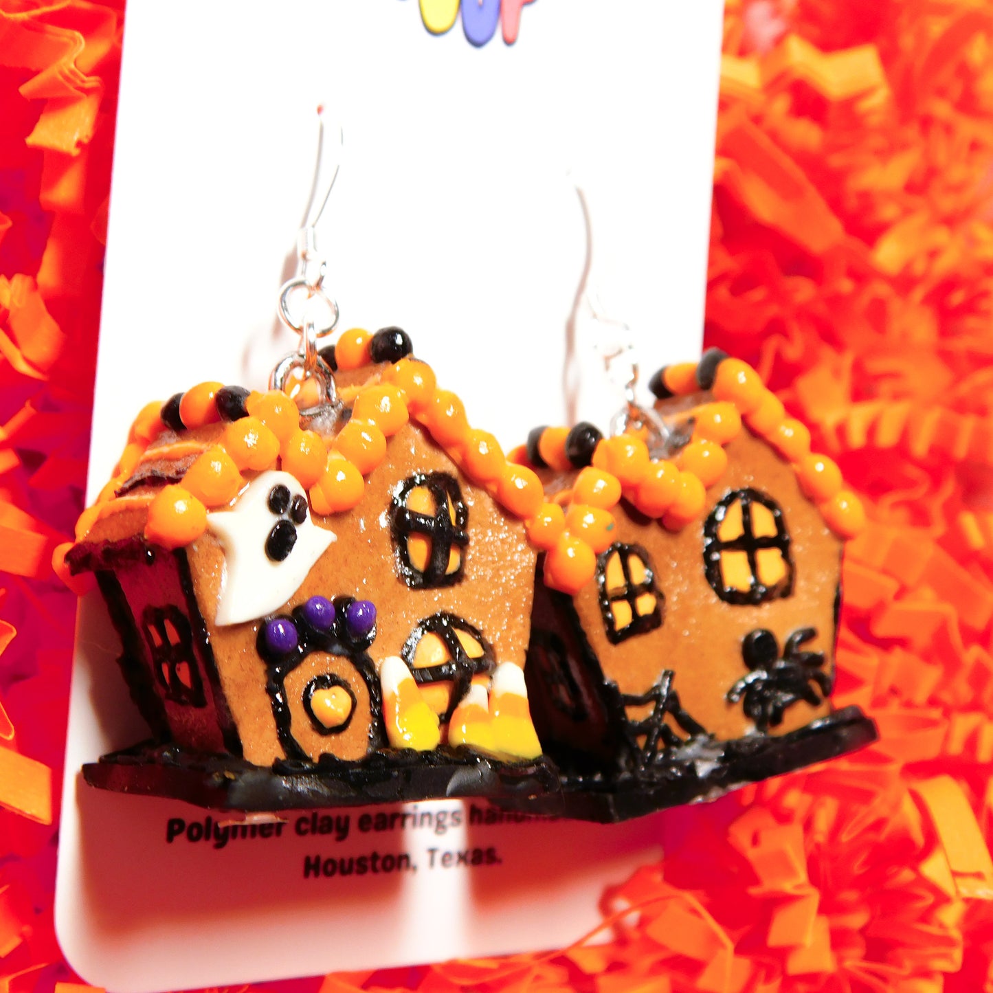 Halloween Gingerbread House Earrings