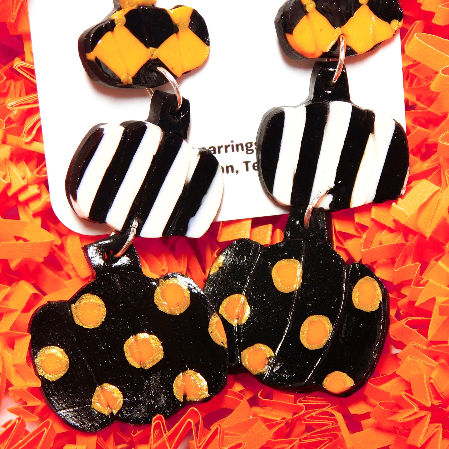 Pattern Pumpkin Earrings