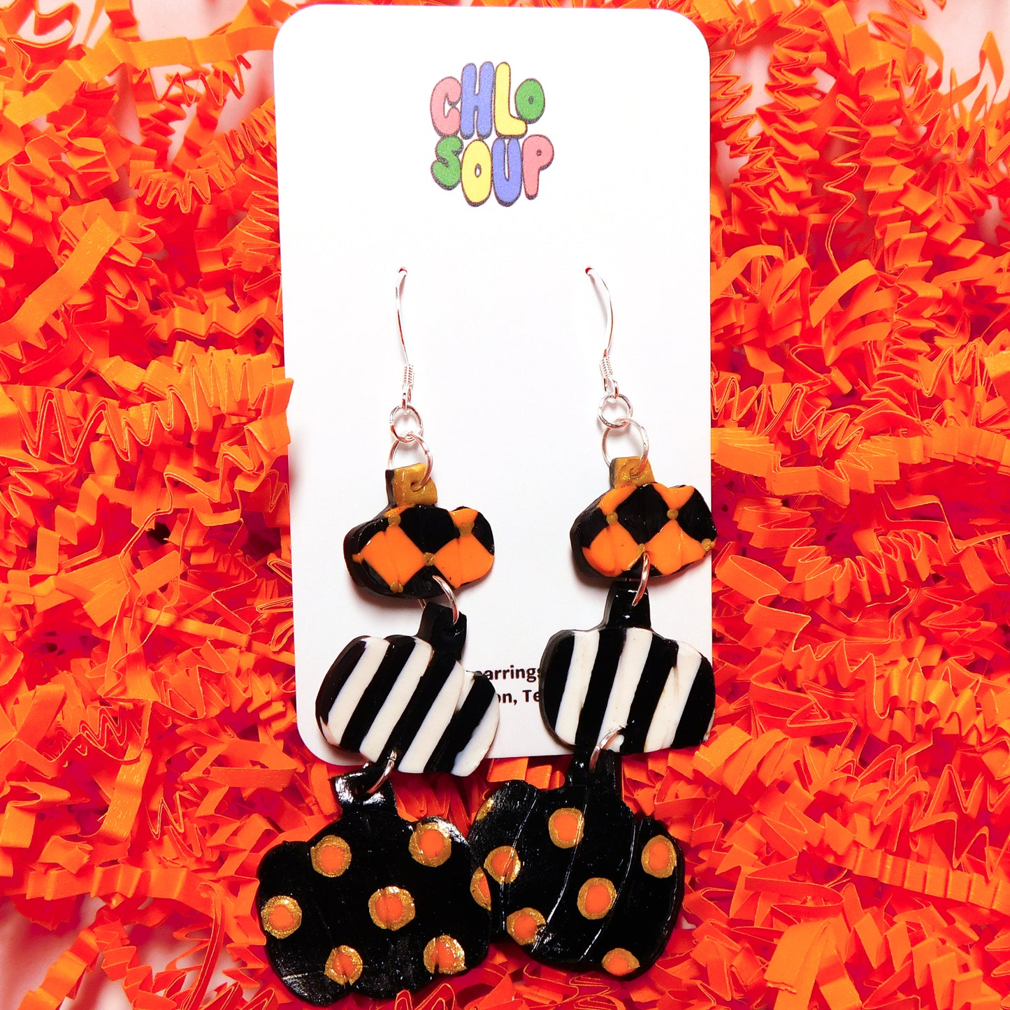 Pattern Pumpkin Earrings
