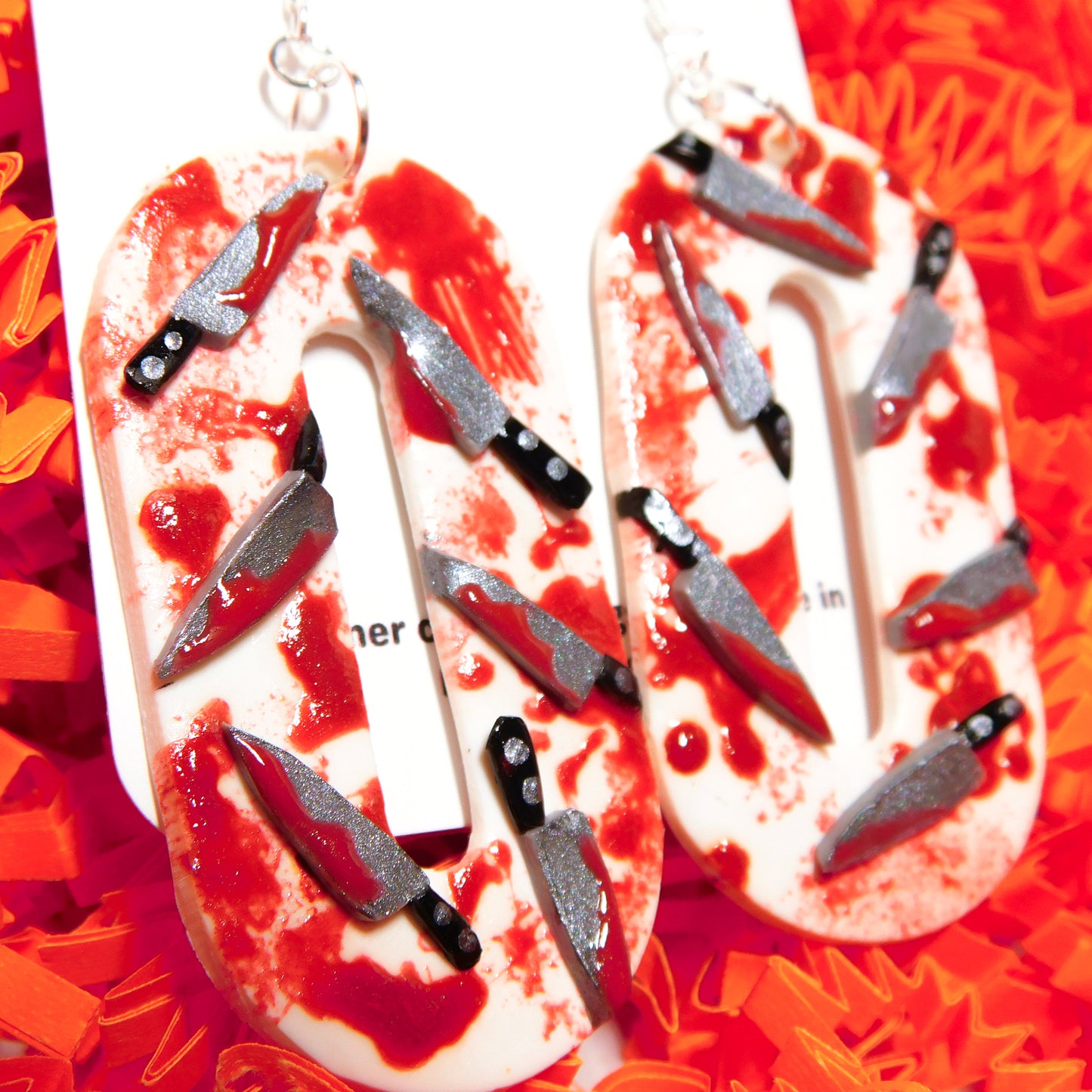 Bloody Knife Slab Earrings