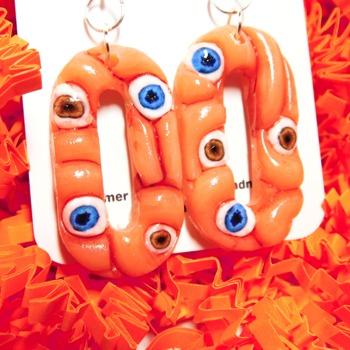 Eyeballs and Brain Slab Earrings