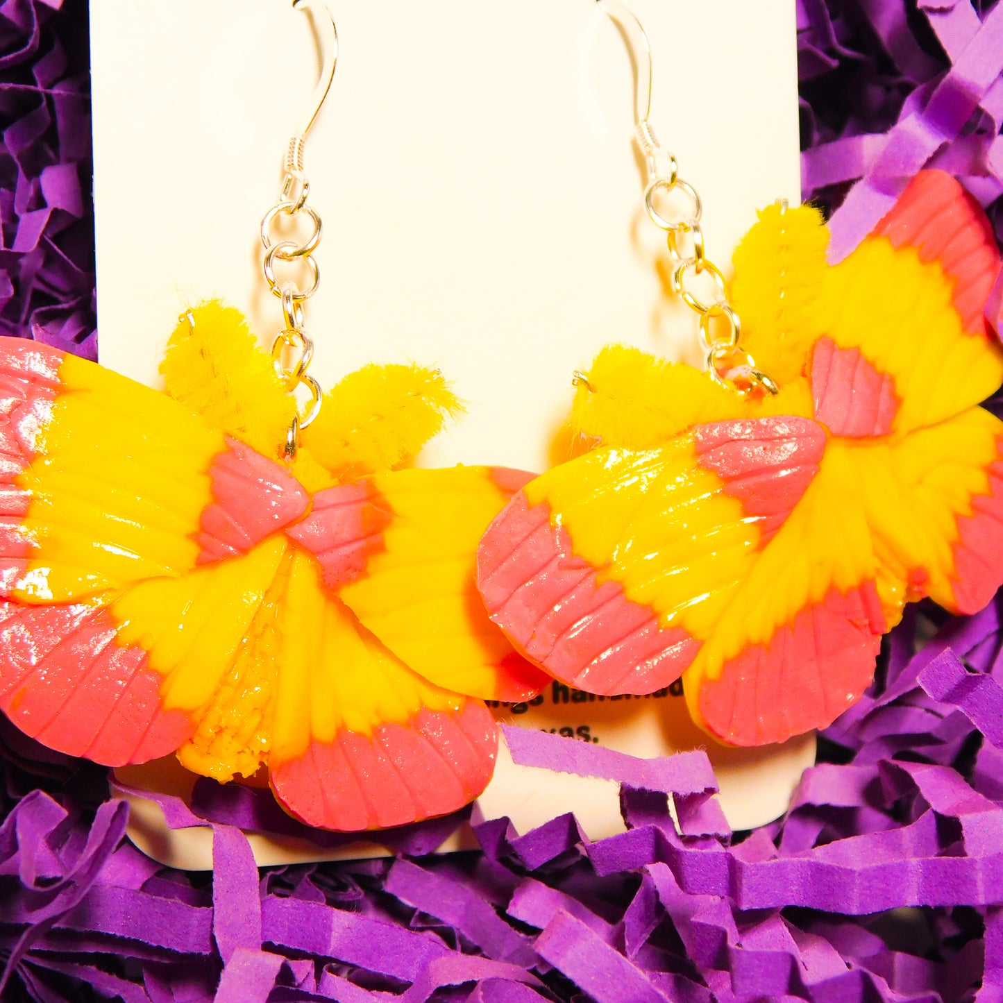 Rosy Maple Moth Earrings