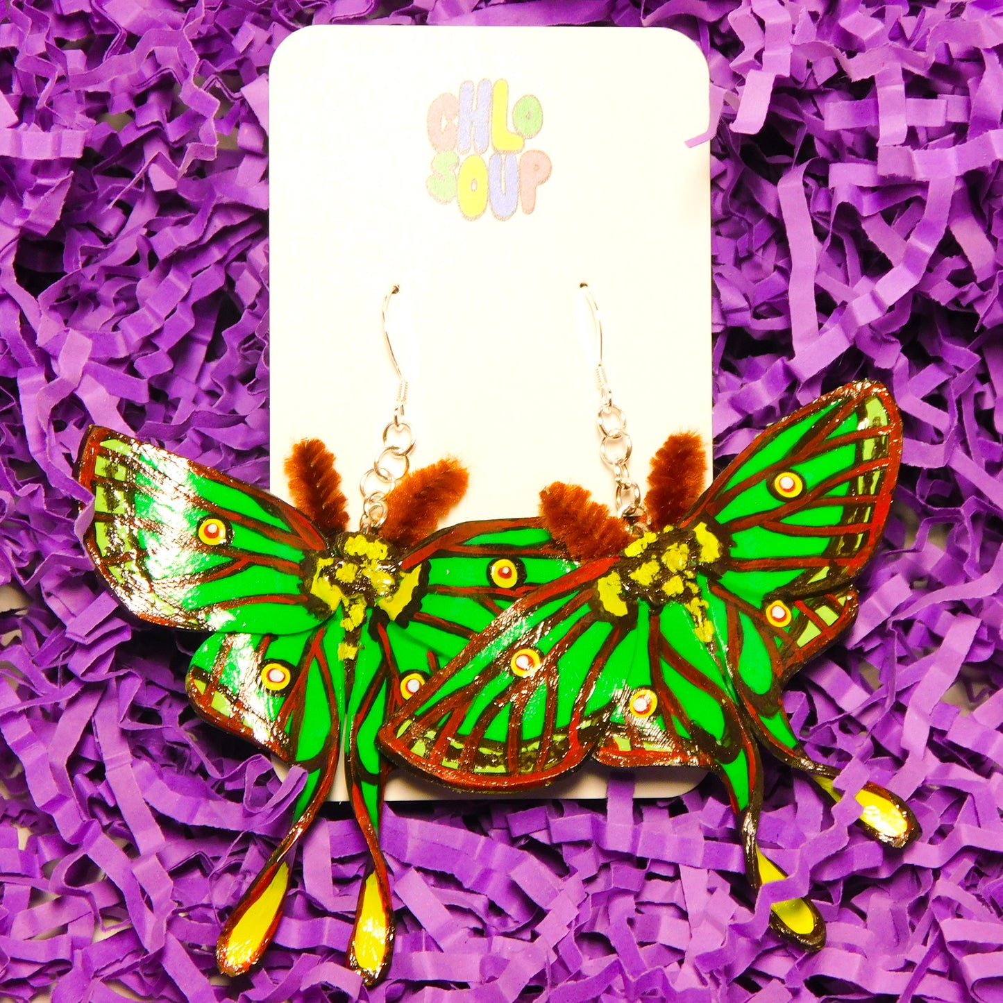 Spanish Moon Moth Earrings