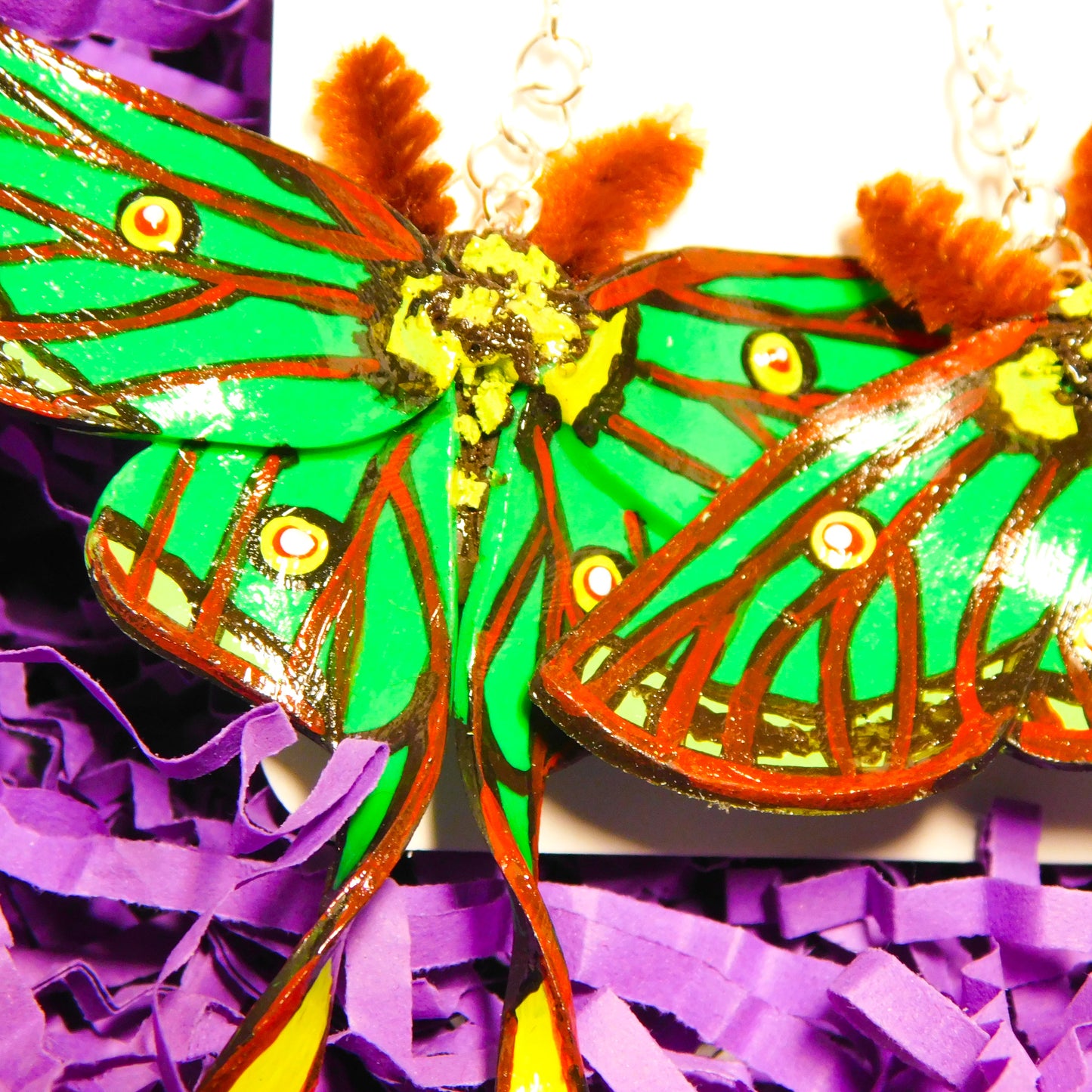 Spanish Moon Moth Earrings