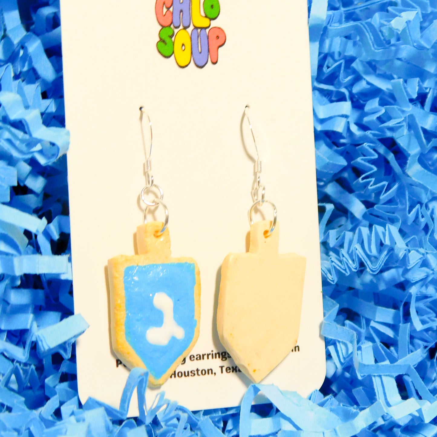 Dreidel Sugar Cookie Earrings