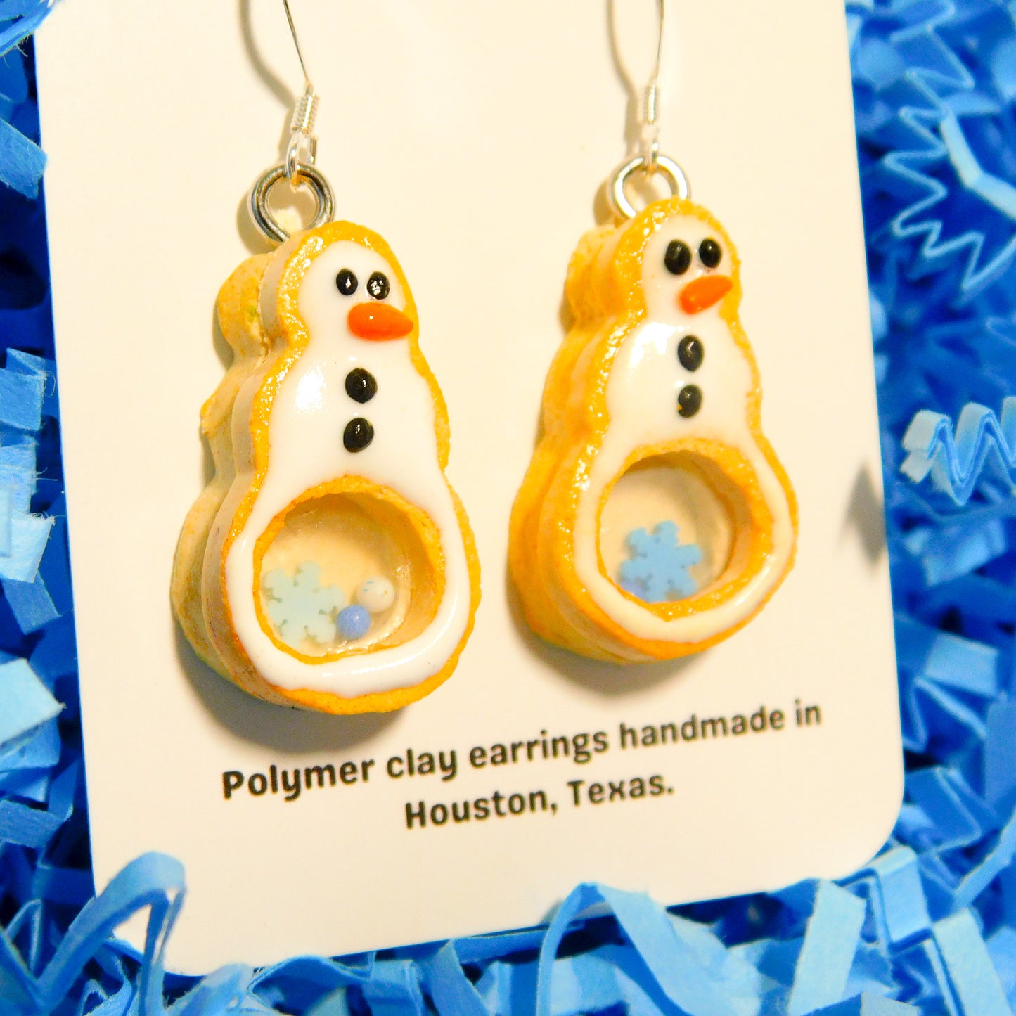 Snowman Shaker Cookie Earrings