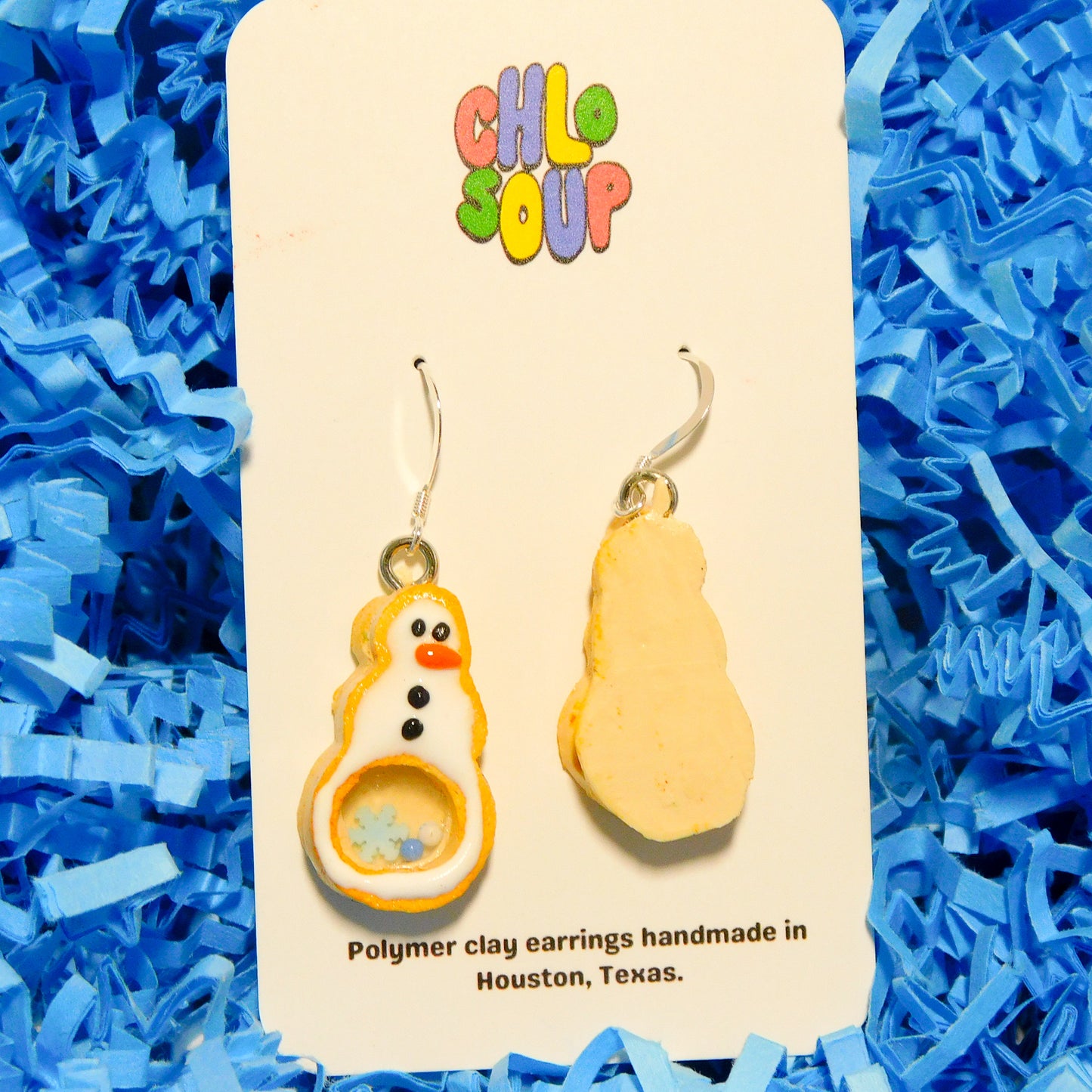 Snowman Shaker Cookie Earrings
