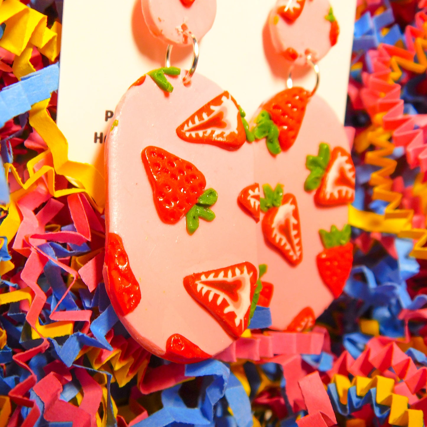 Small Strawberry Slab Earrings