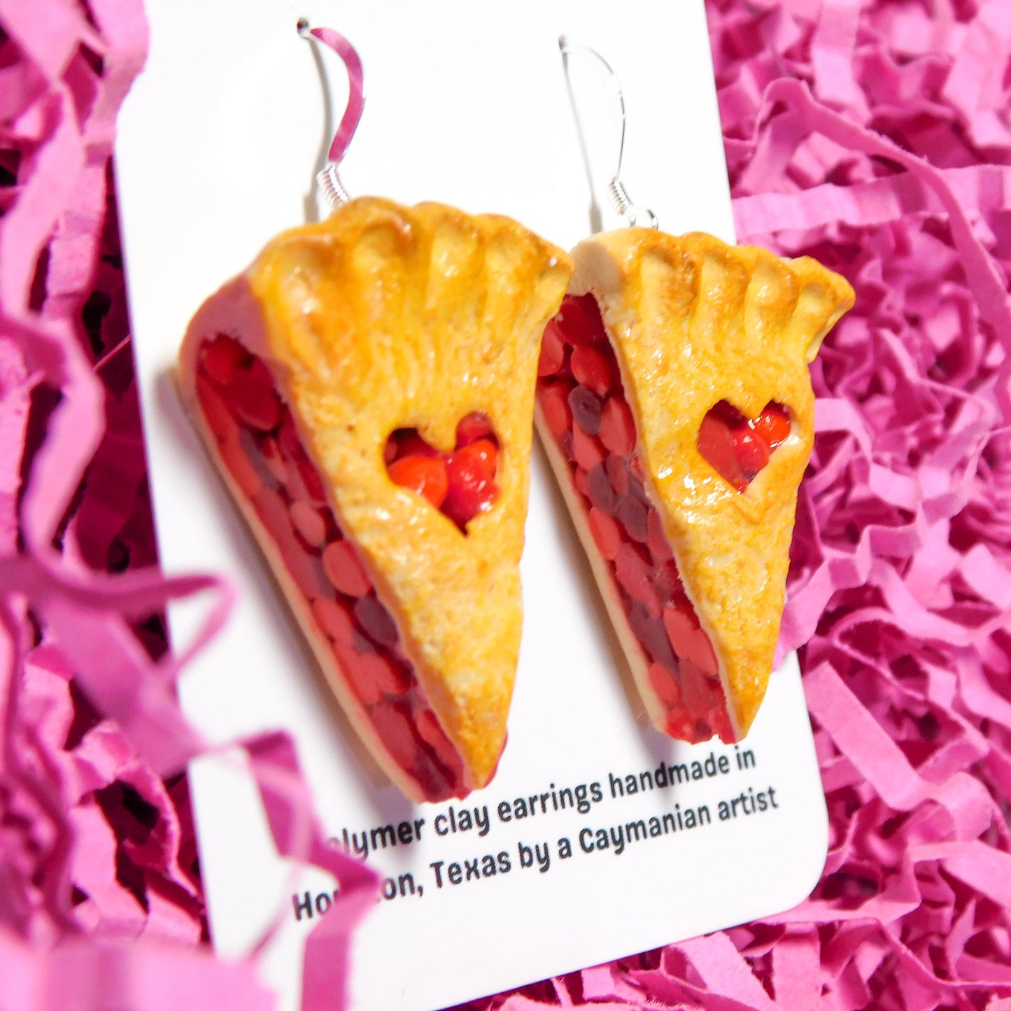 Heart Cutout Cherry Pie Earrings