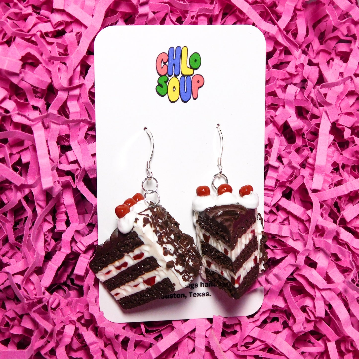 Black Forest Cake Slice Earrings