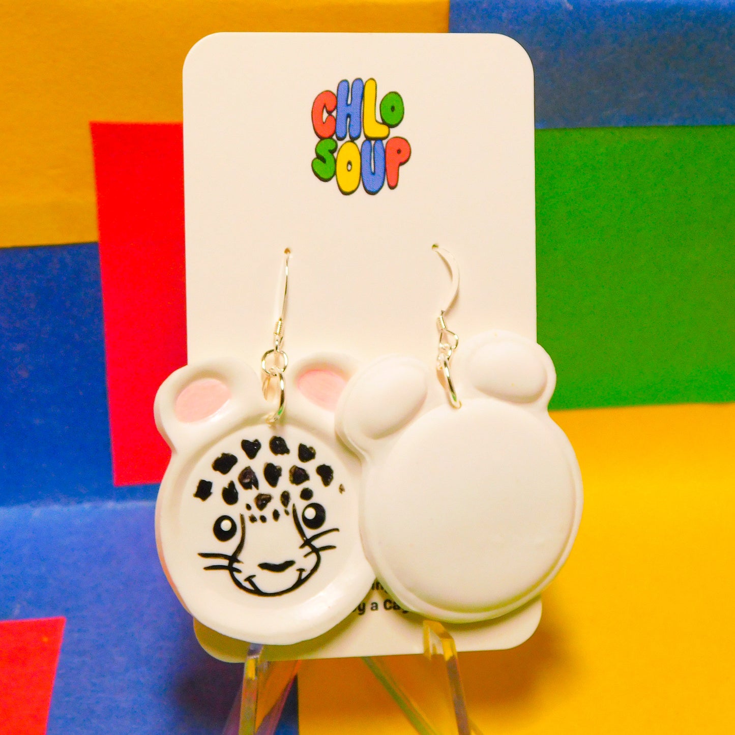 Snow Leopard Zoo Pal Inspired Earrings